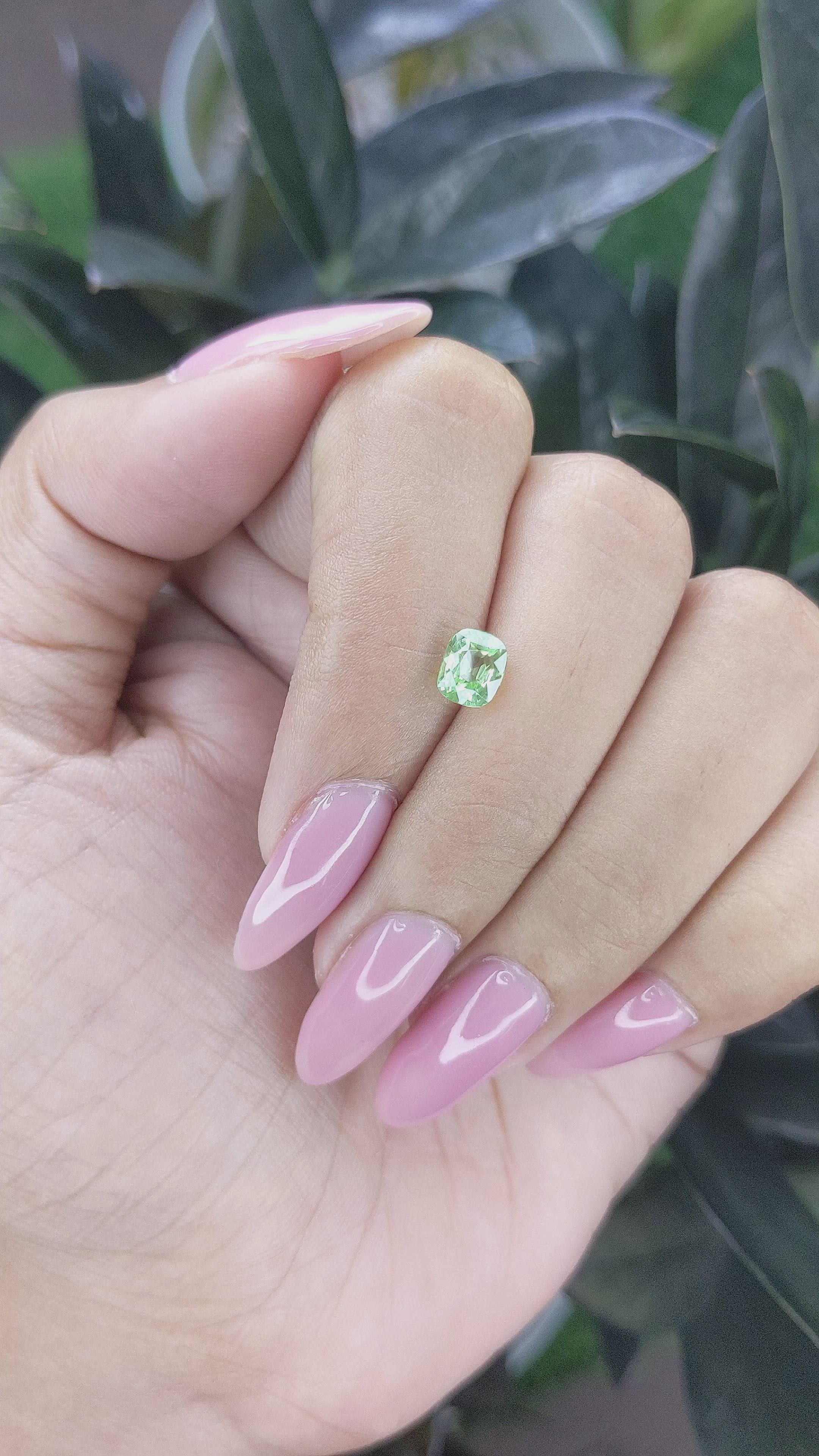 1.05 Ct. Tsavorite Garnet from Tanzania Size Video