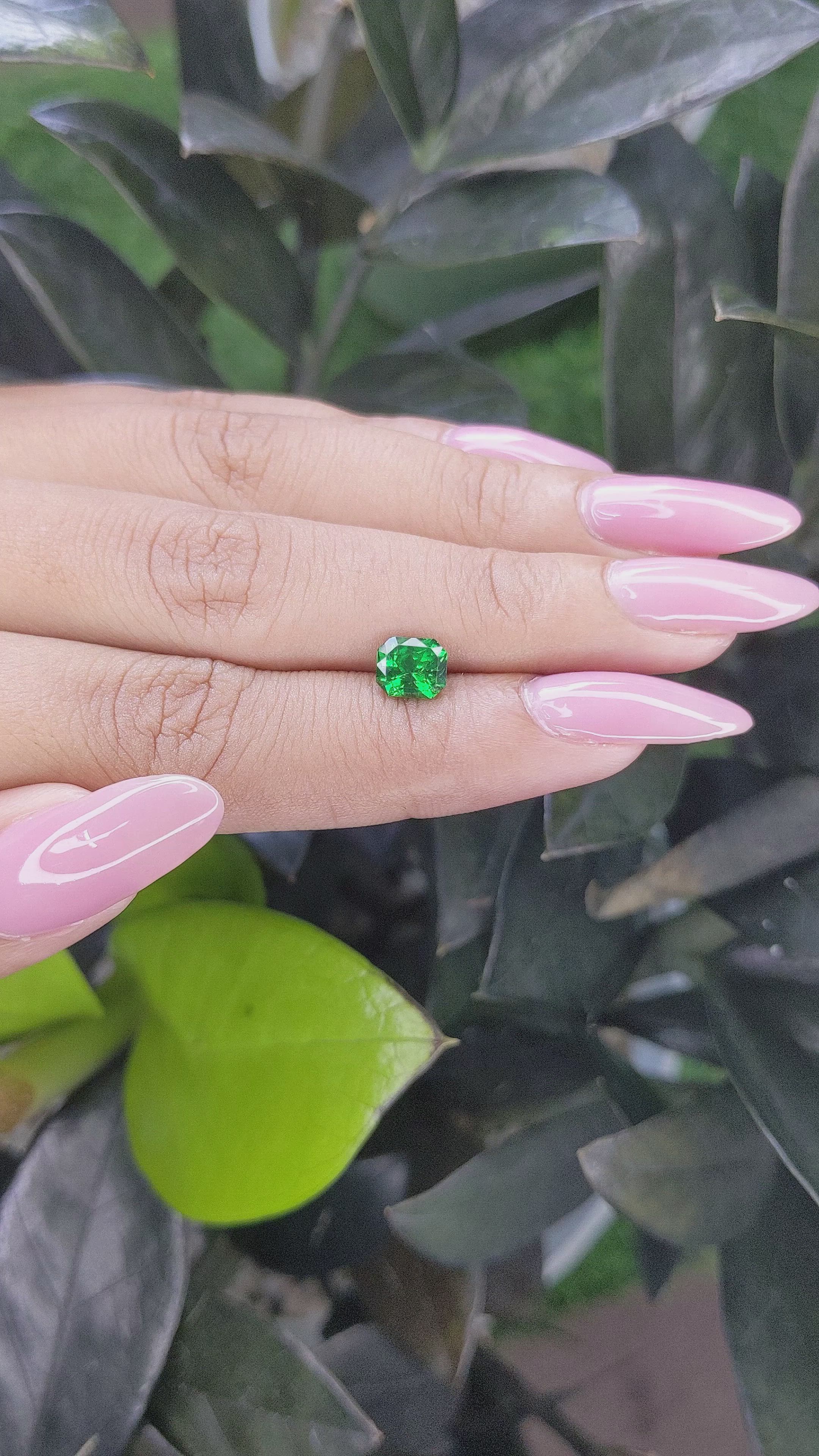 1.15 Ct. Tsavorite Garnet from Tanzania Size Video