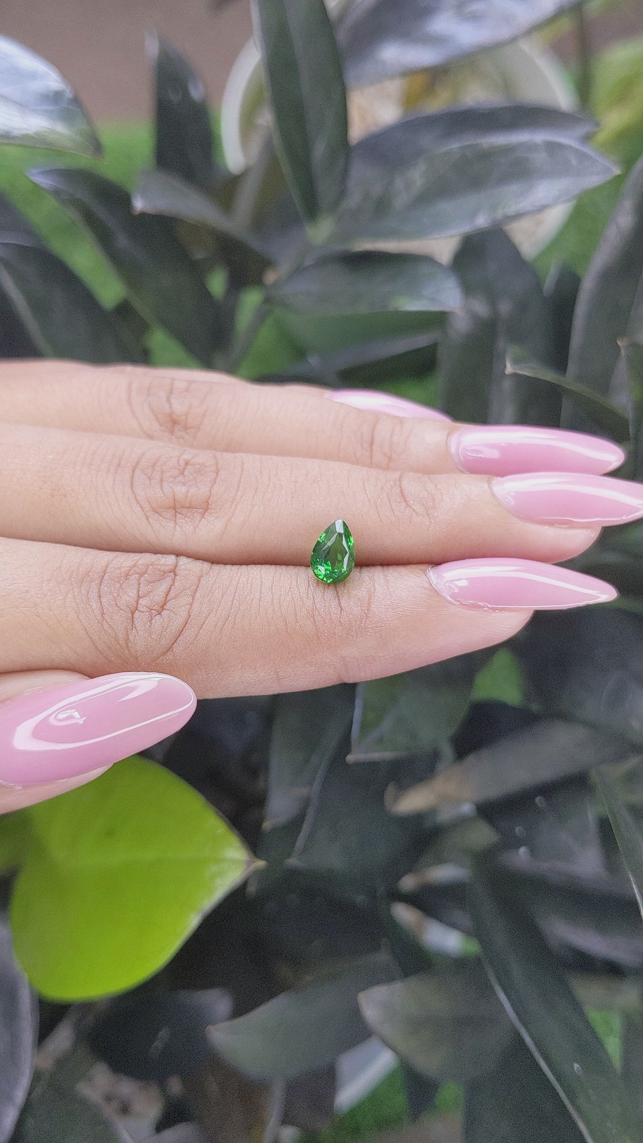 1.09 Ct. Tsavorite Garnet from Tanzania Size Video