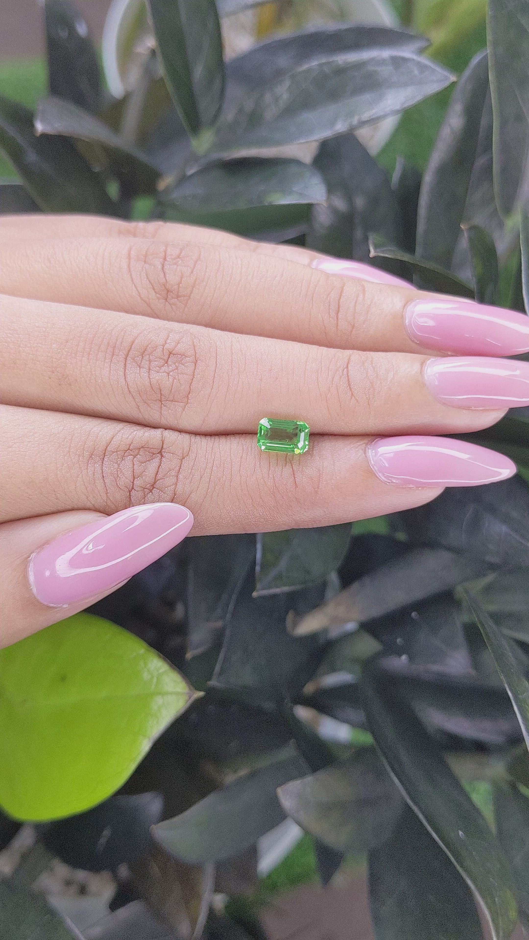 1.41 Ct. Tsavorite Garnet from Tanzania Size Video