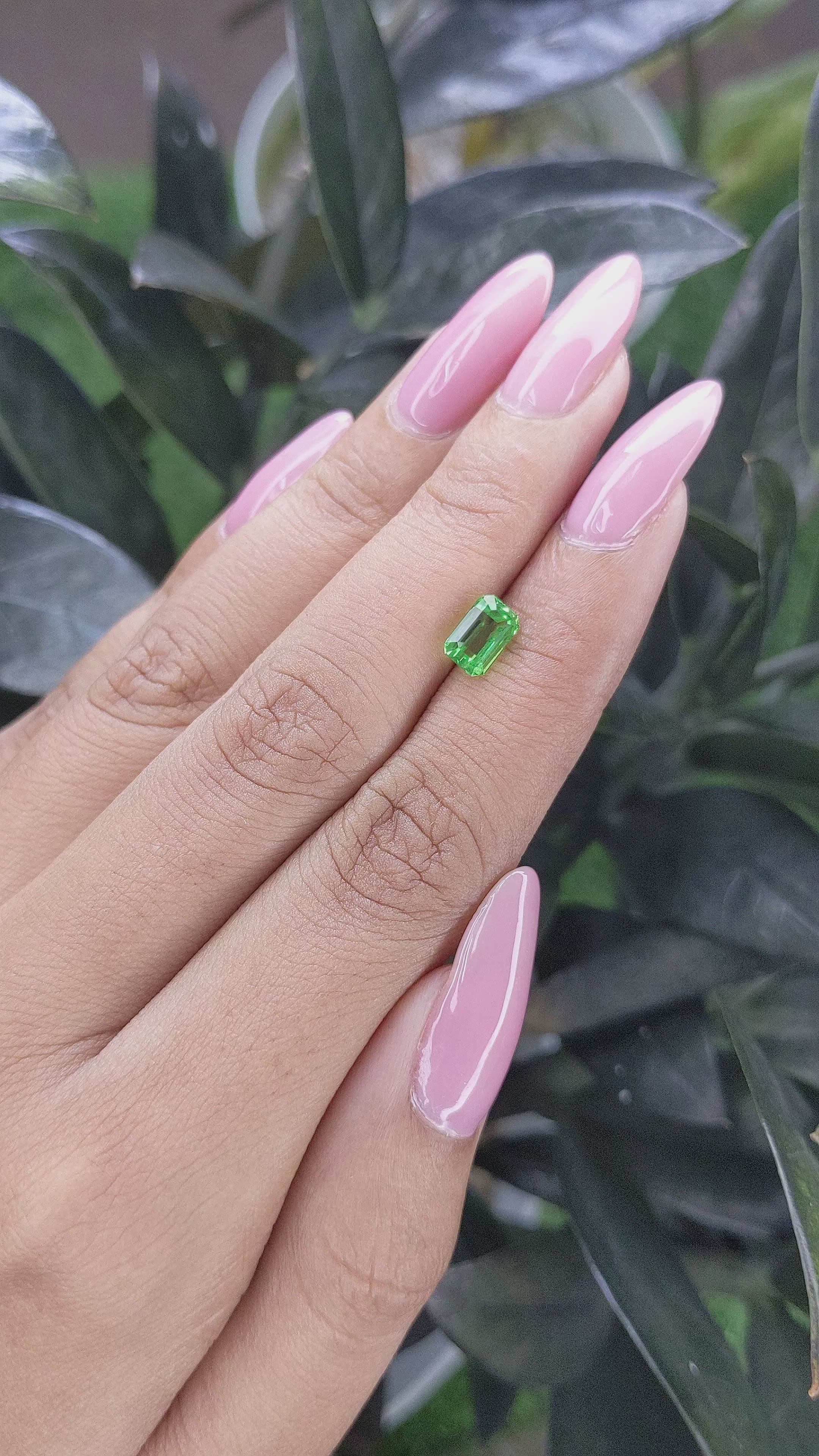 1.41 Ct. Tsavorite Garnet from Tanzania Size Video