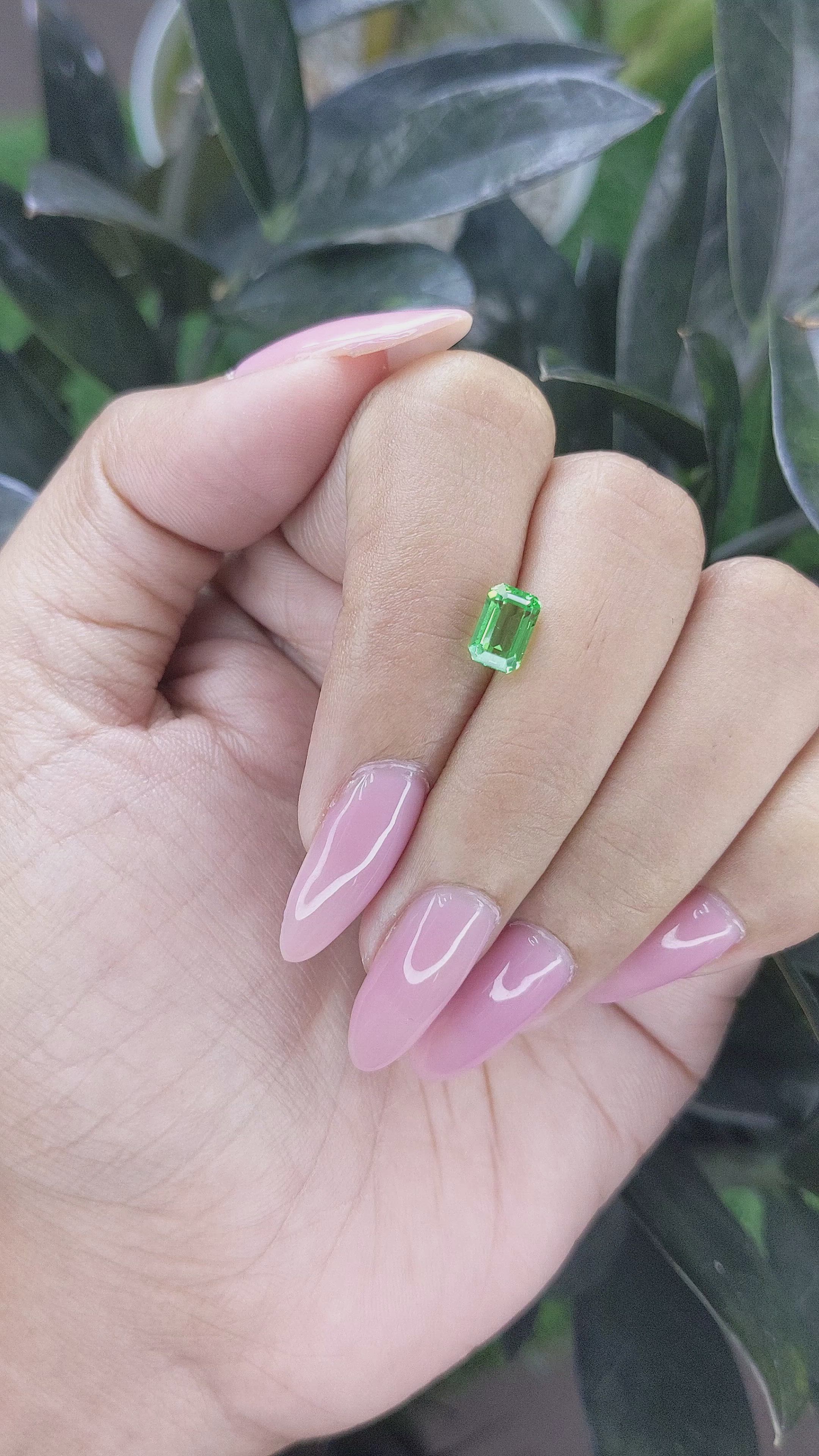 1.41 Ct. Tsavorite Garnet from Tanzania Size Video