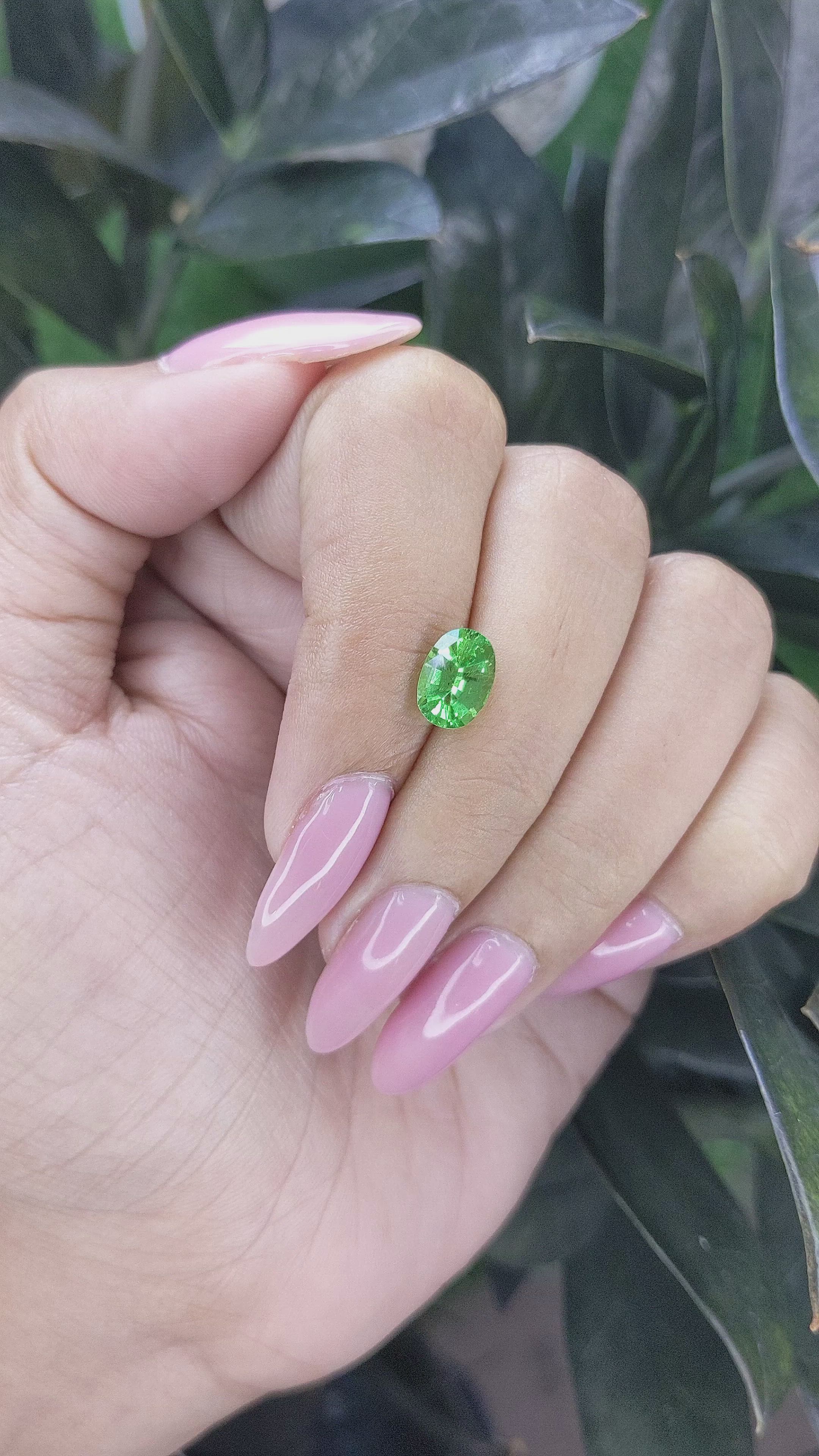 1.69 Ct. Tsavorite Garnet from Tanzania Size Video