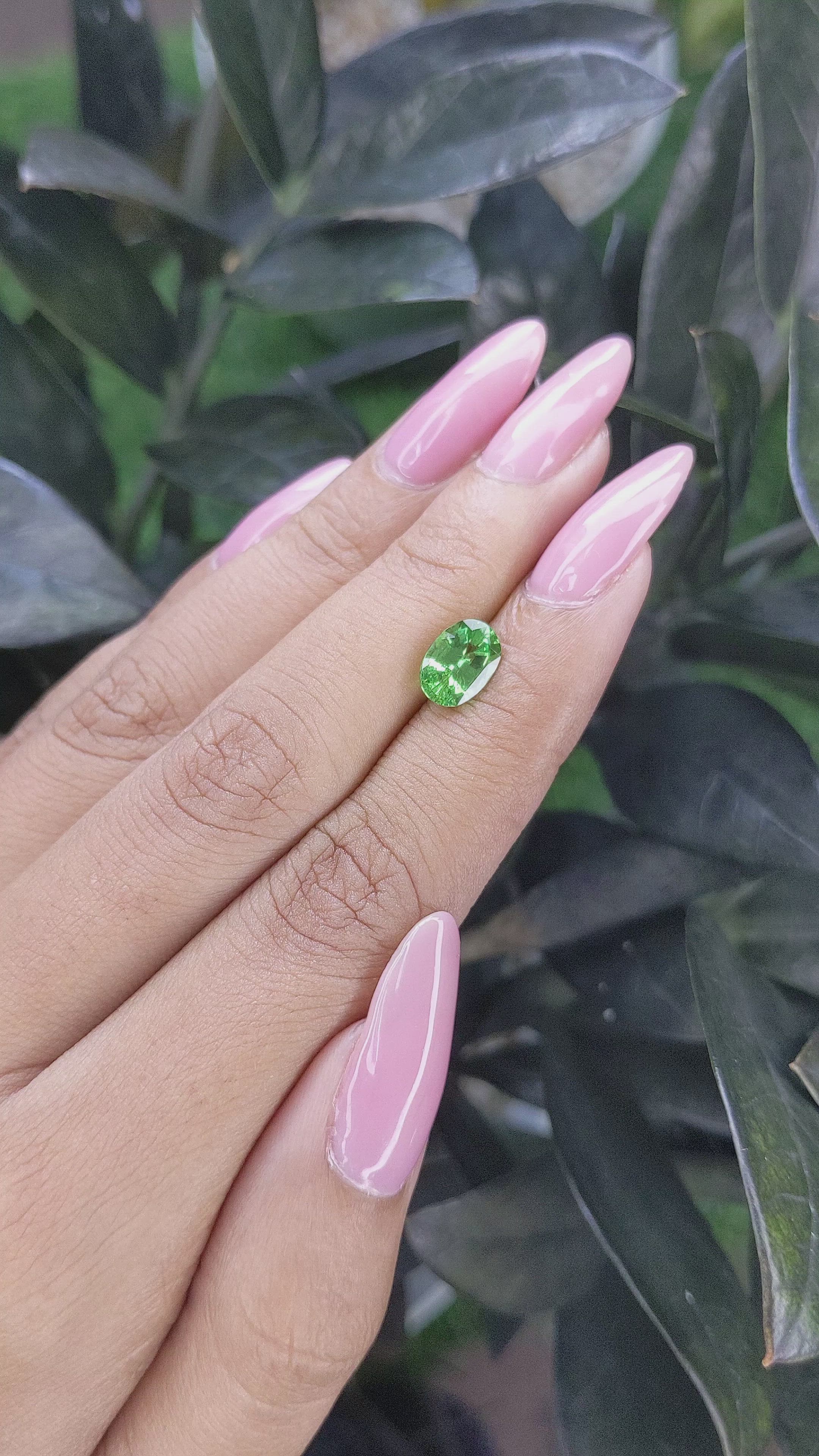 1.69 Ct. Tsavorite Garnet from Tanzania Size Video