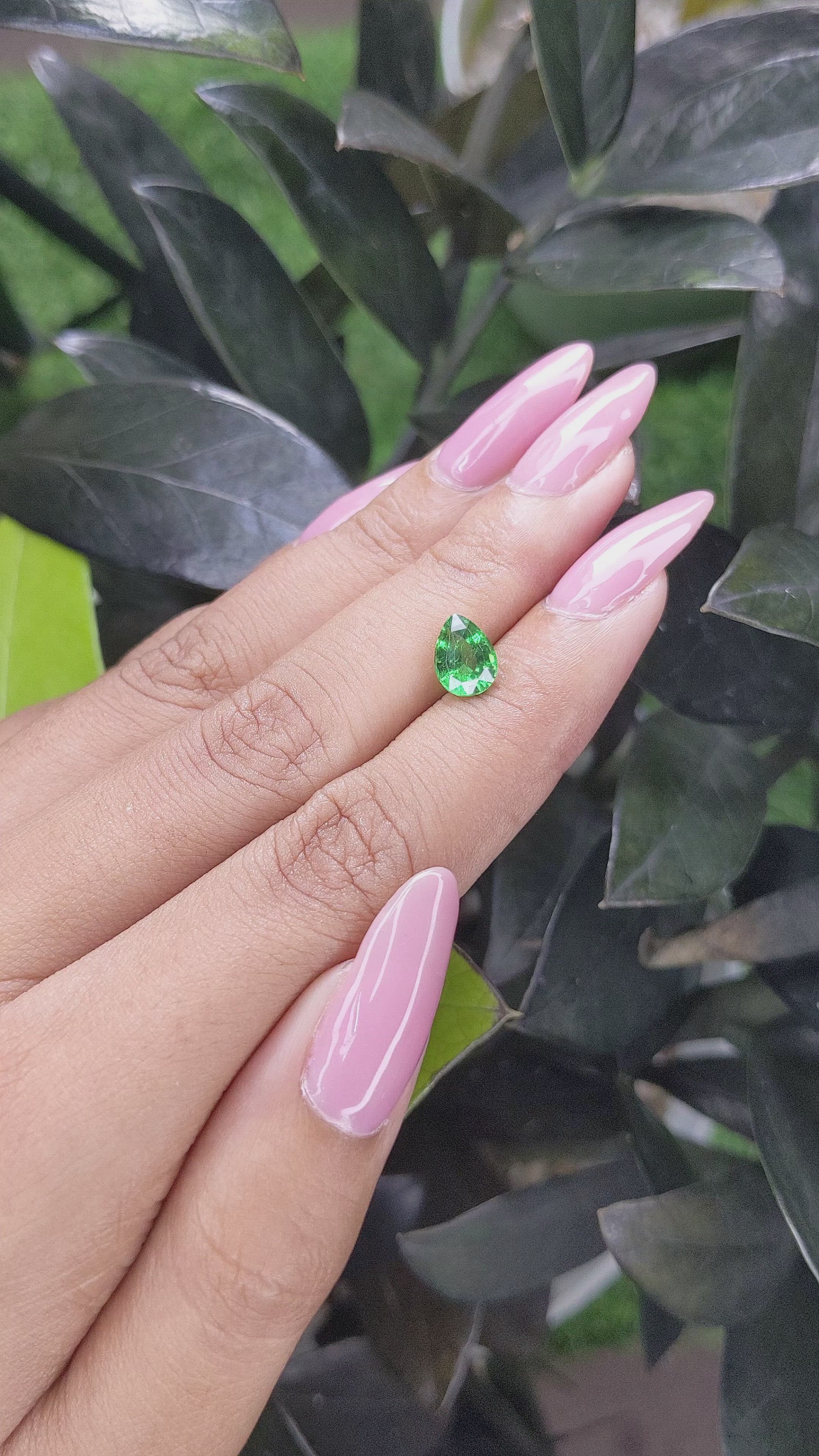 1.55 Ct. Tsavorite Garnet from Tanzania Size Video