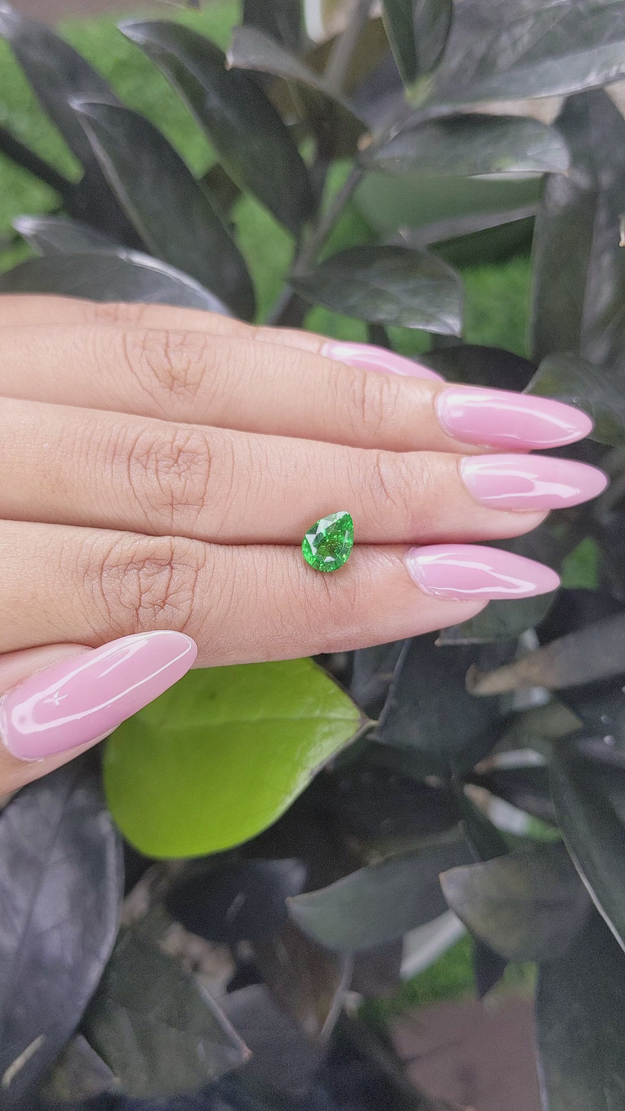 1.55 Ct. Tsavorite Garnet from Tanzania Size Video