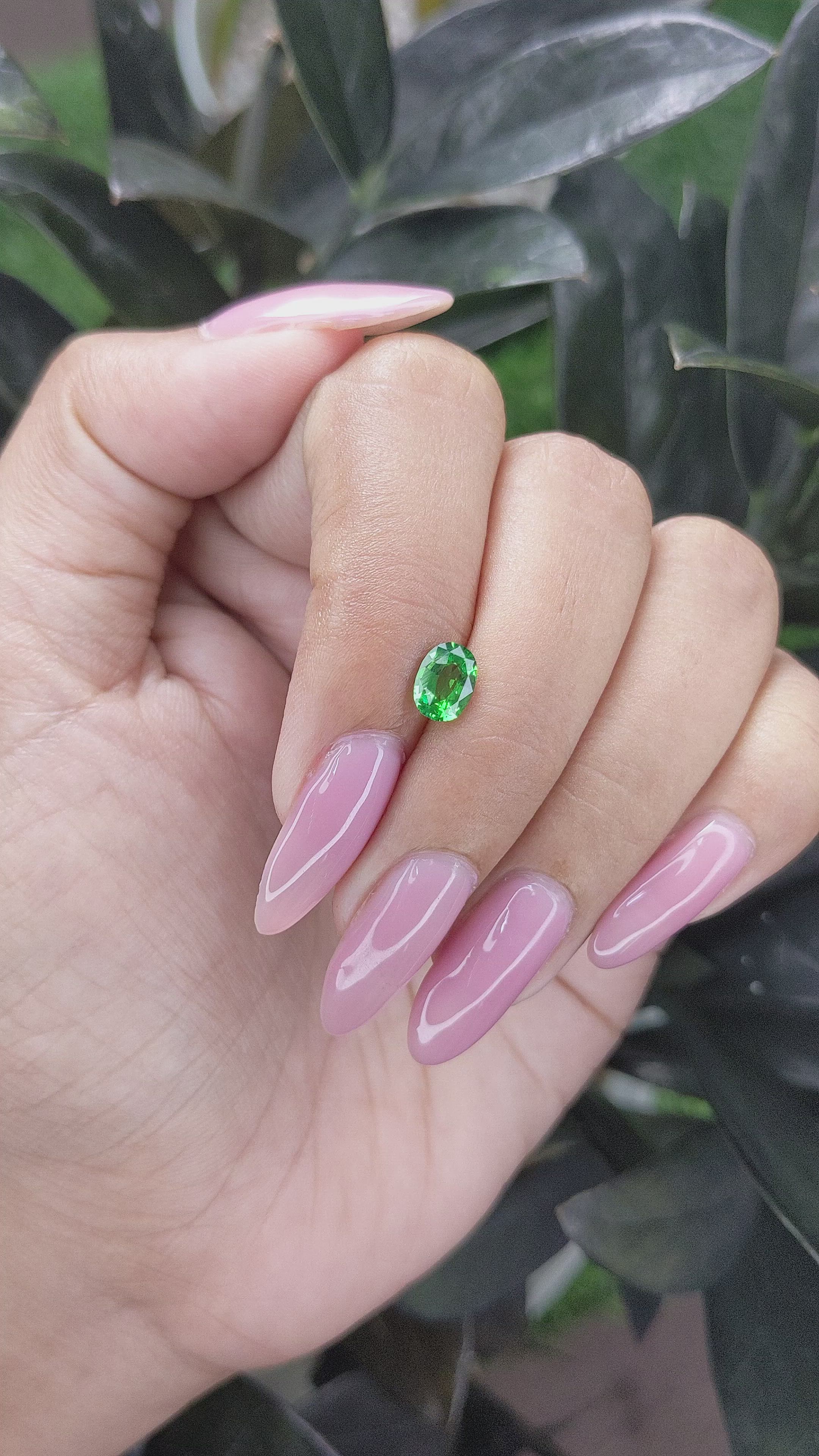 0.84 Ct. Tsavorite Garnet from Tanzania Size Video