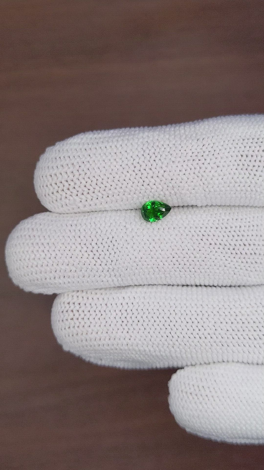 0.72 Ct. Tsavorite Garnet from Tanzania Size Video