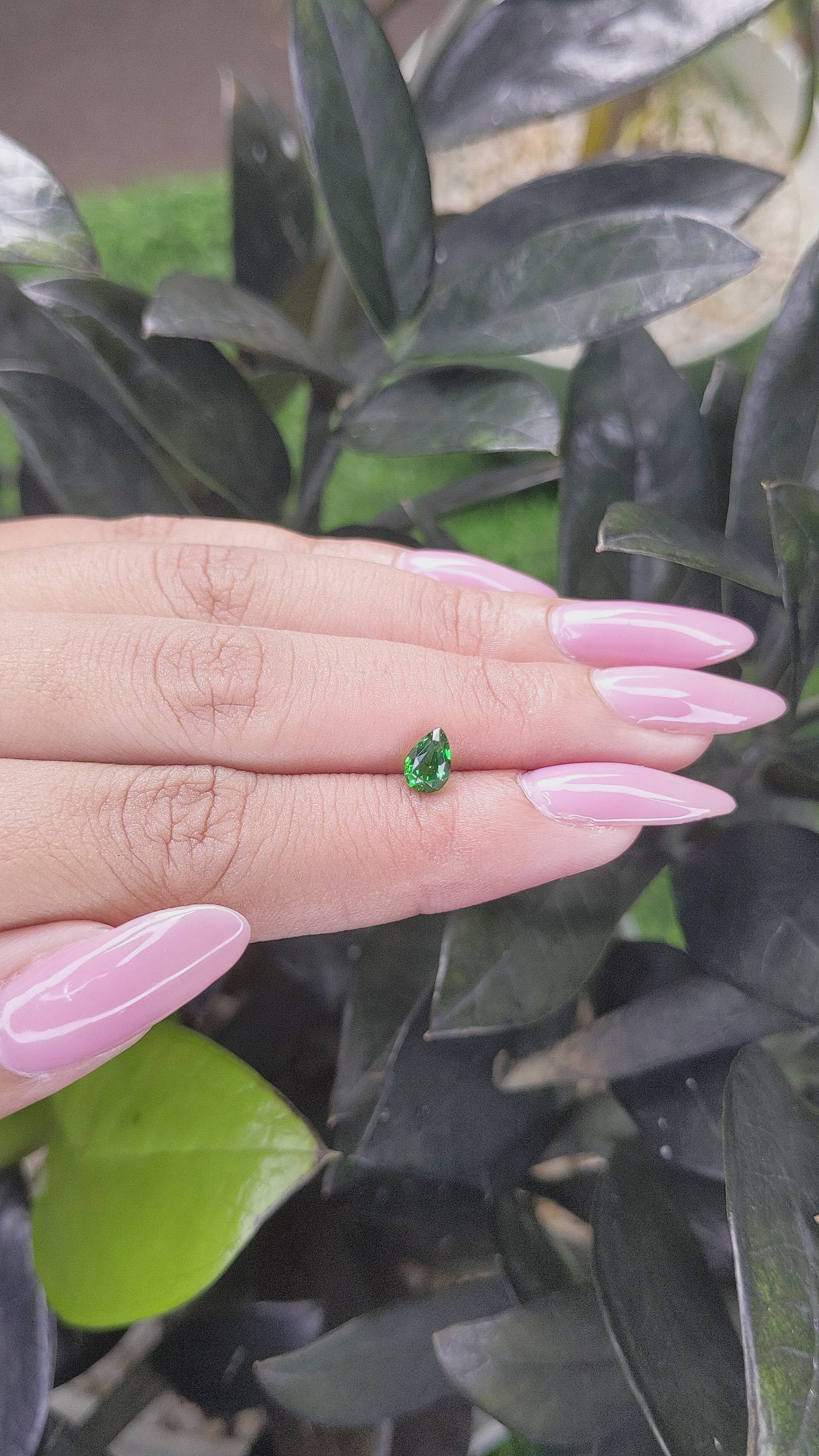 0.72 Ct. Tsavorite Garnet from Tanzania Size Video