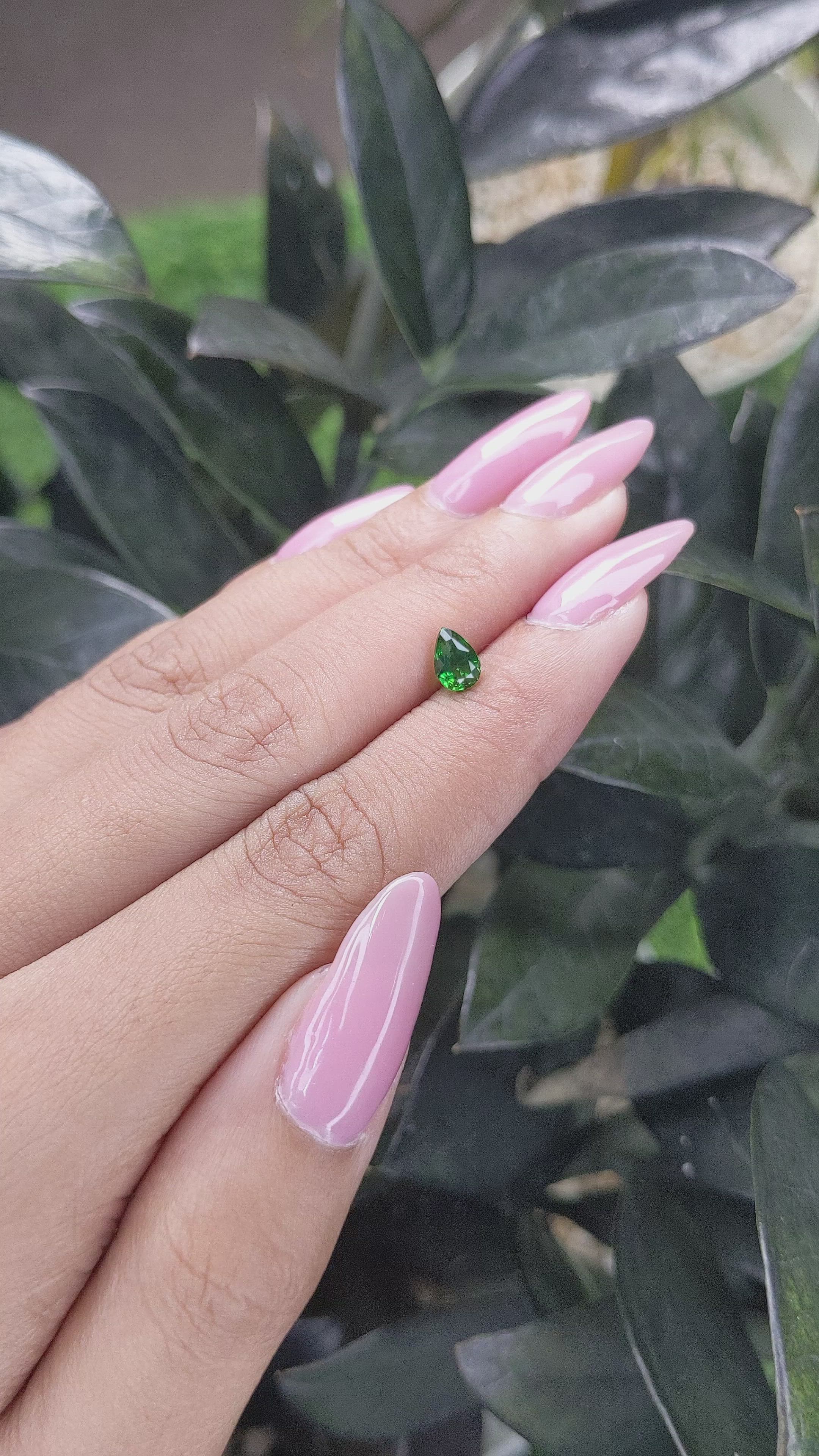 0.72 Ct. Tsavorite Garnet from Tanzania Size Video