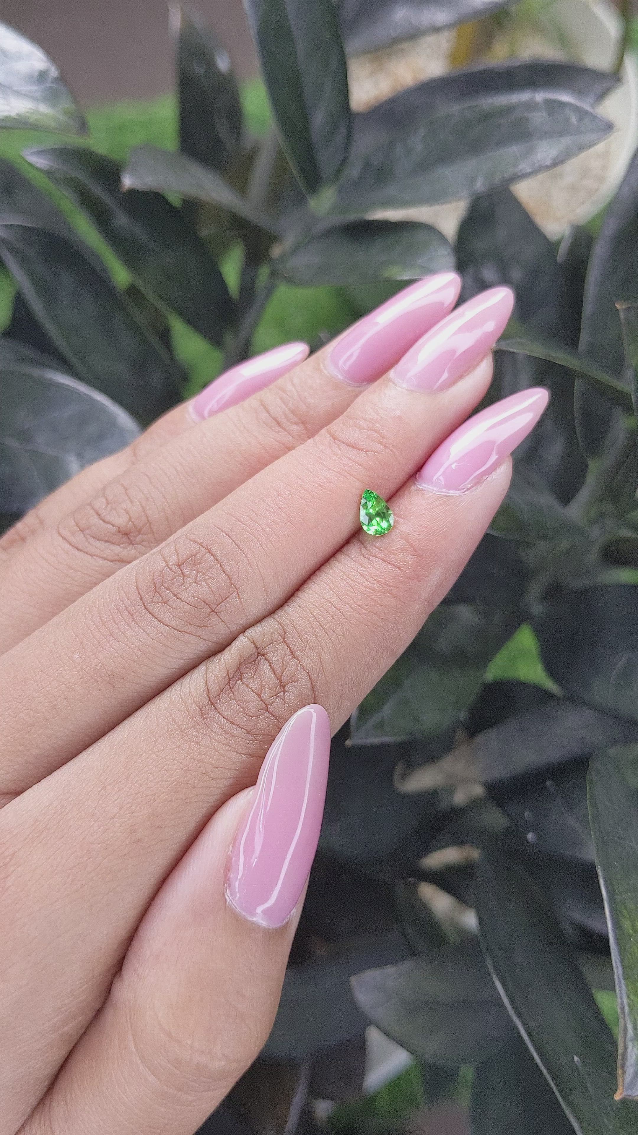 0.39 Ct. Tsavorite Garnet from Tanzania Size Video