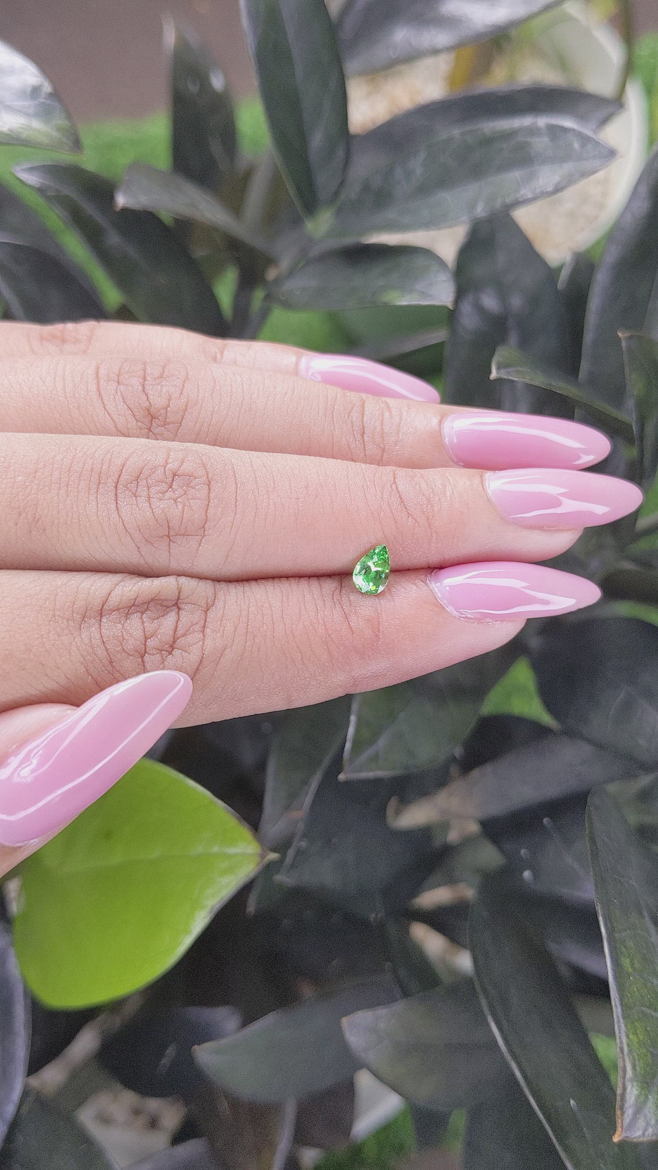 0.39 Ct. Tsavorite Garnet from Tanzania Size Video