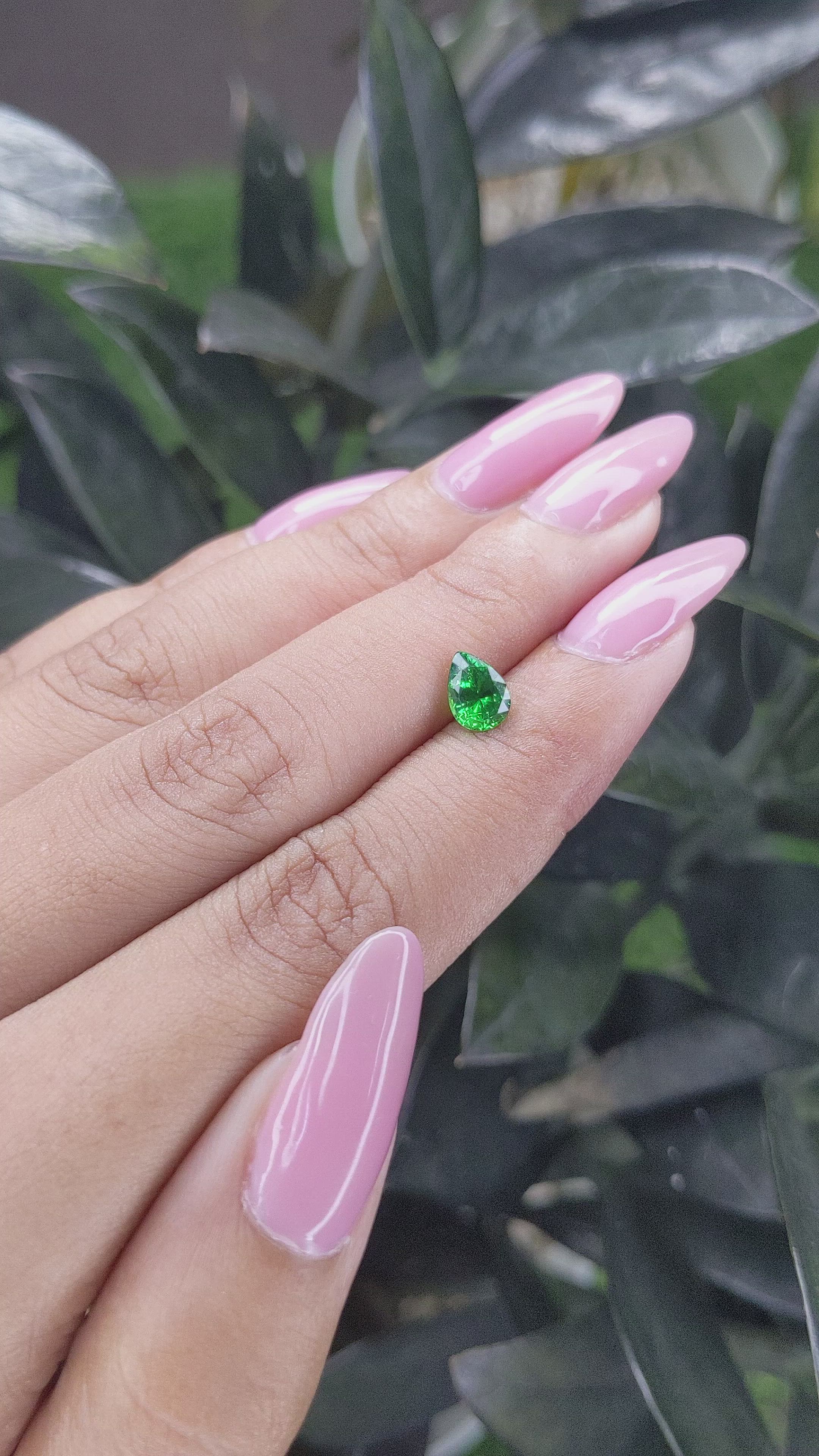 0.93 Ct. Tsavorite Garnet from Tanzania Size Video