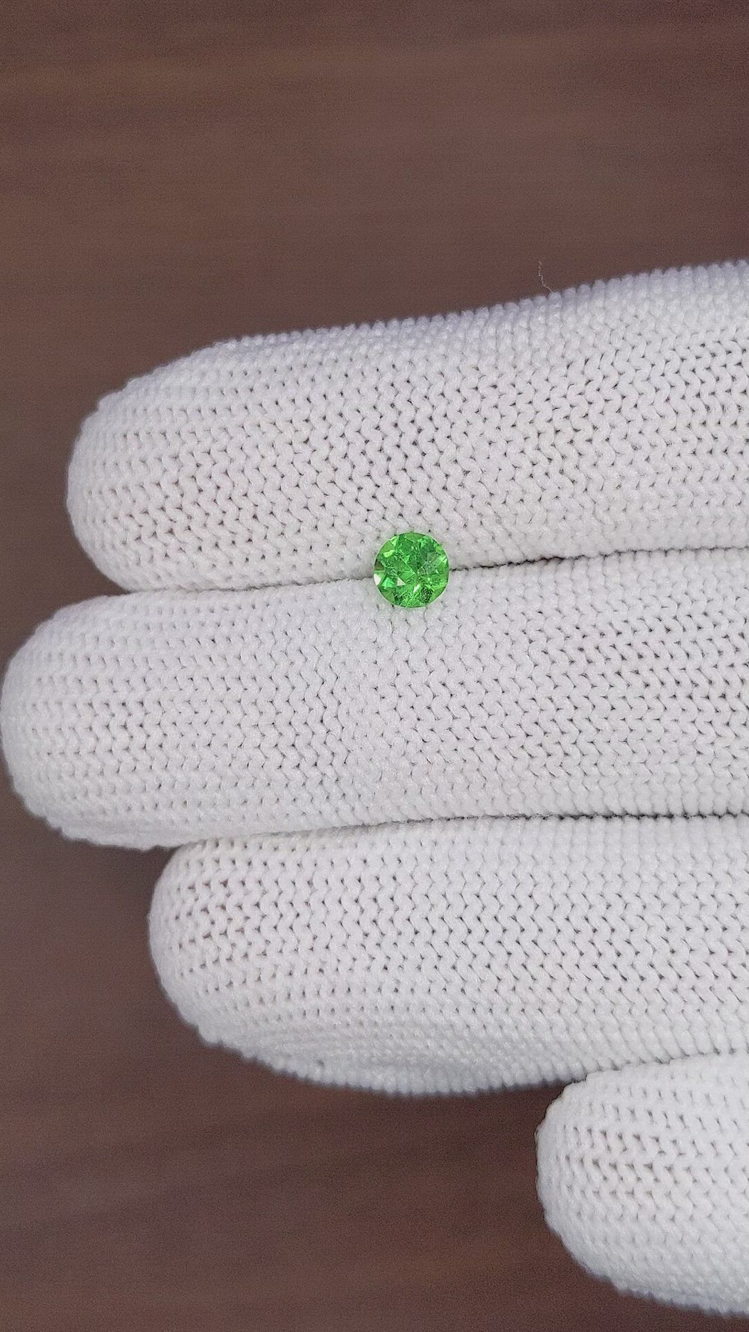 0.59 Ct. Tsavorite Garnet from Tanzania Size Video