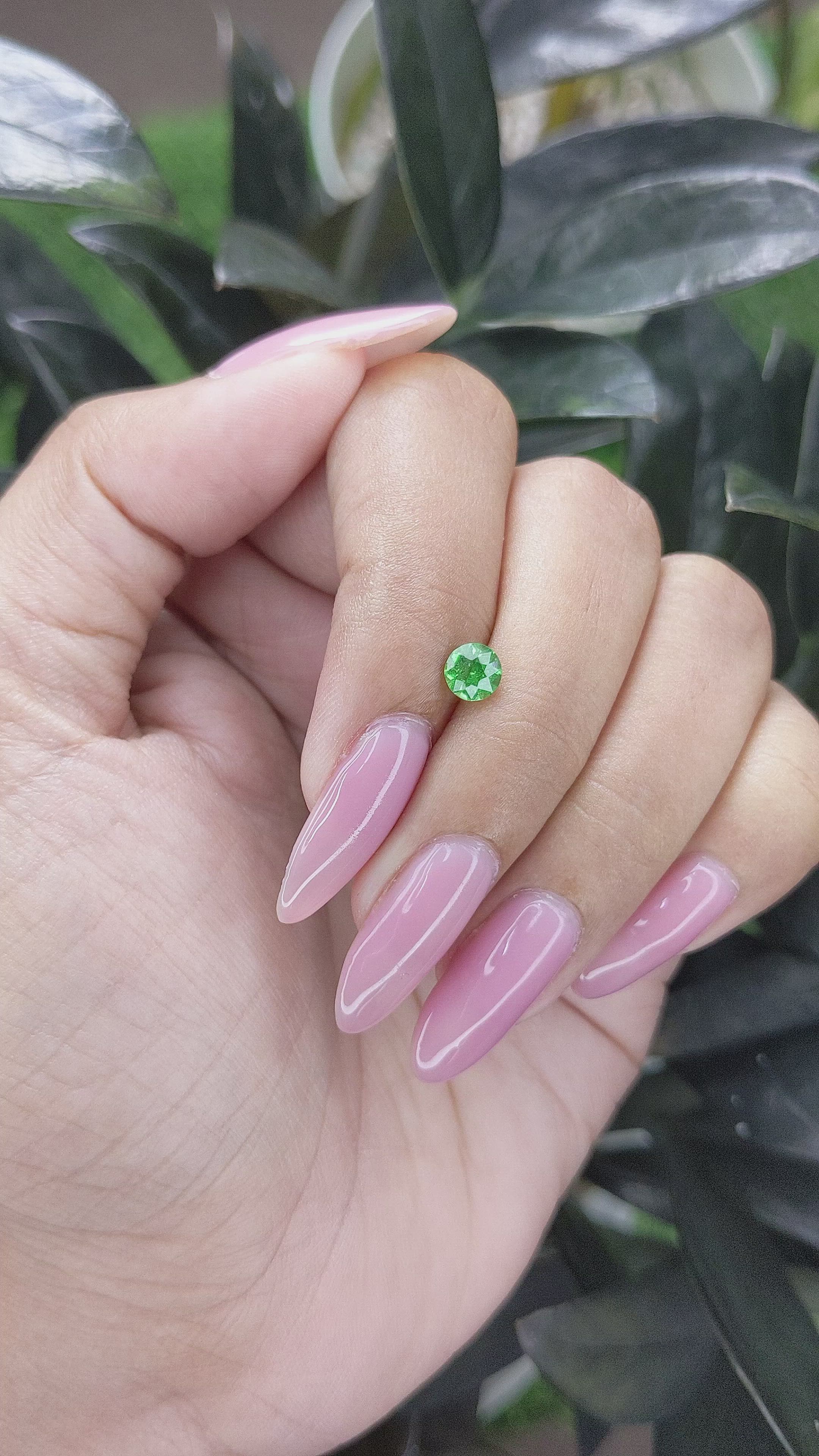 0.59 Ct. Tsavorite Garnet from Tanzania Size Video