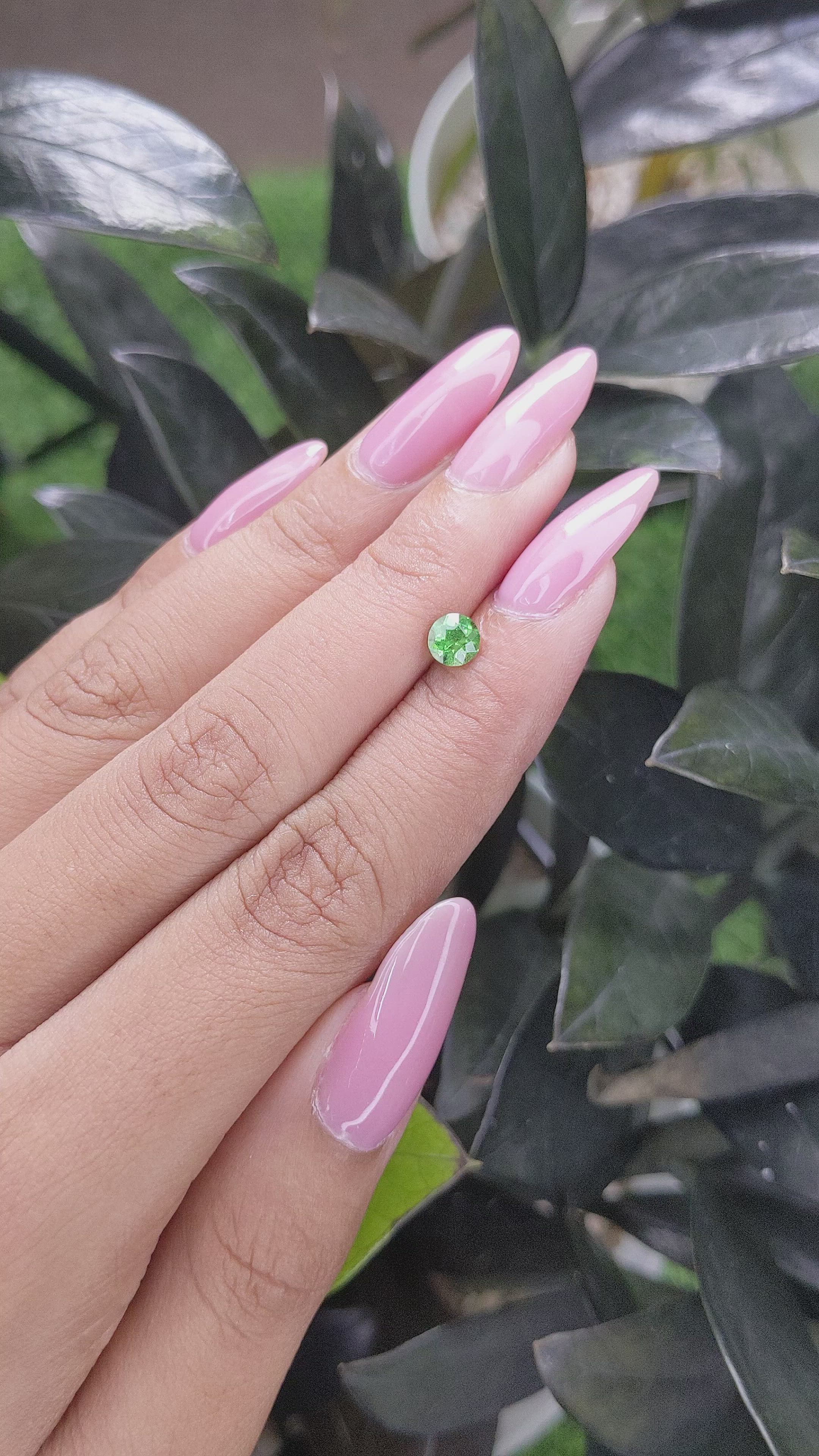 0.59 Ct. Tsavorite Garnet from Tanzania Size Video