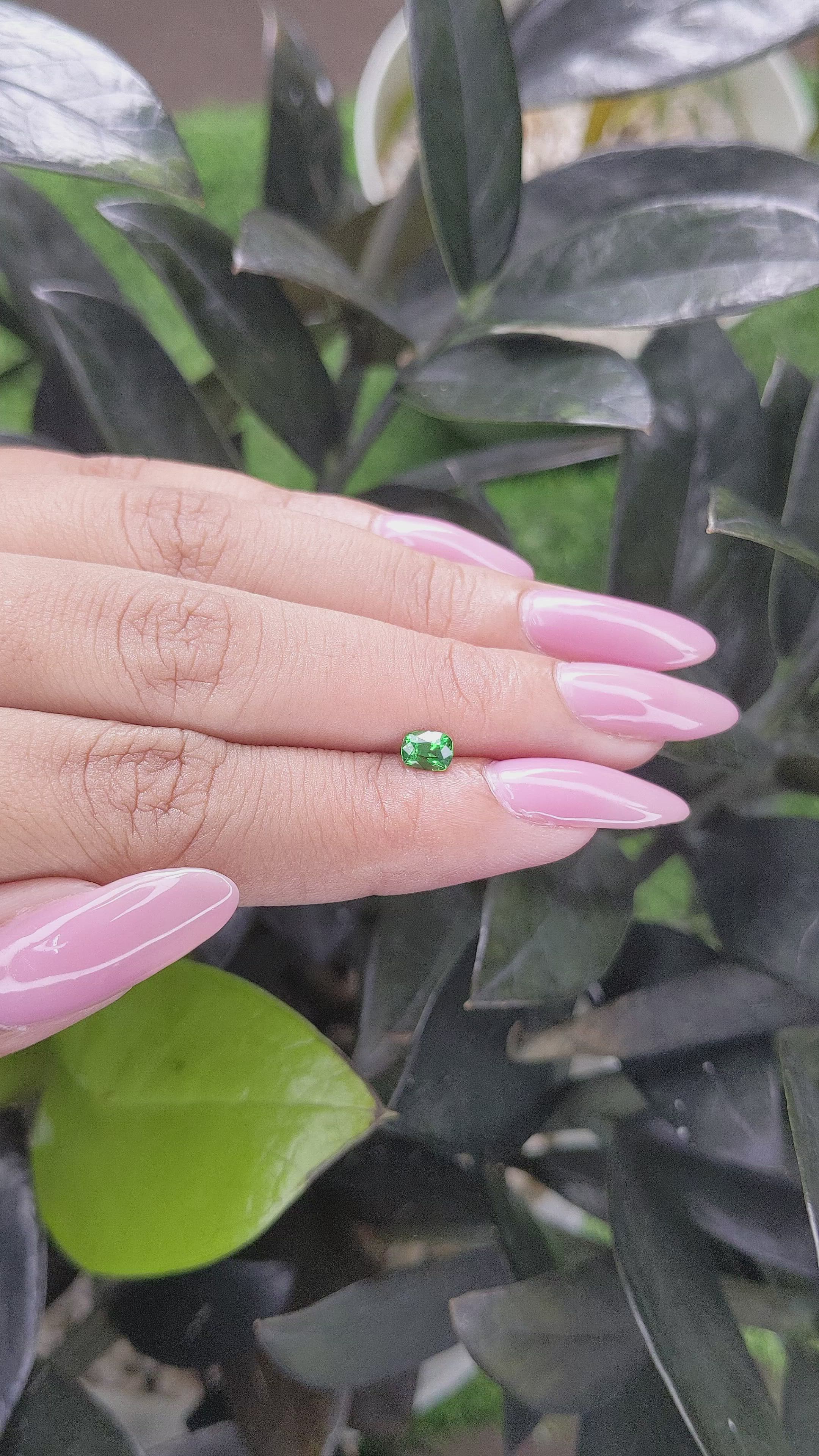 0.43 Ct. Tsavorite Garnet from Tanzania Size Video