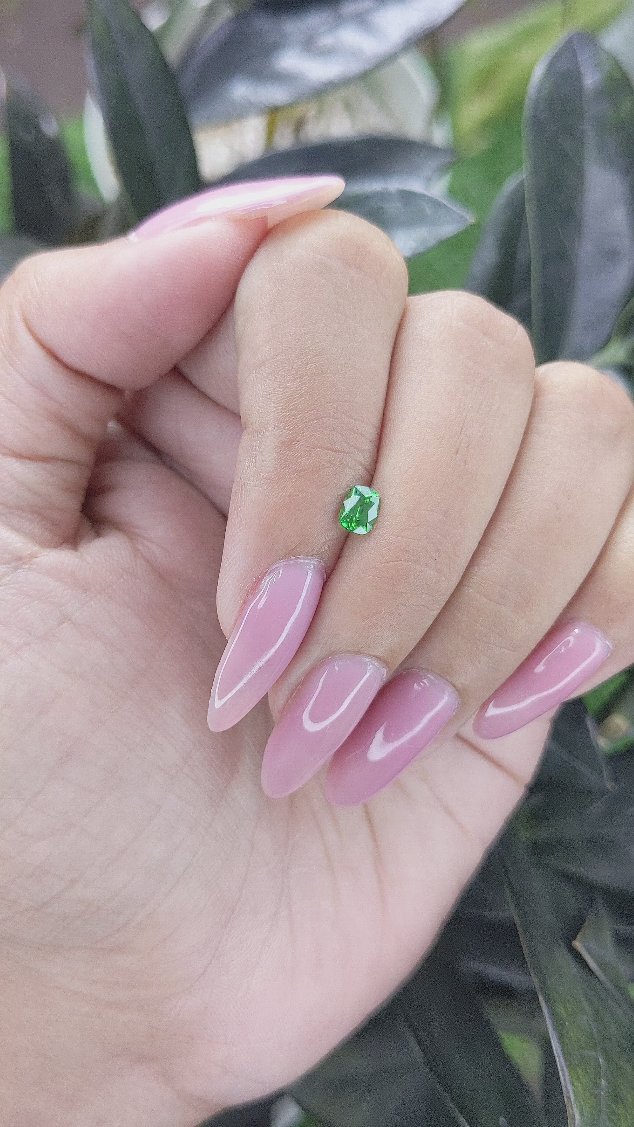 0.43 Ct. Tsavorite Garnet from Tanzania Size Video