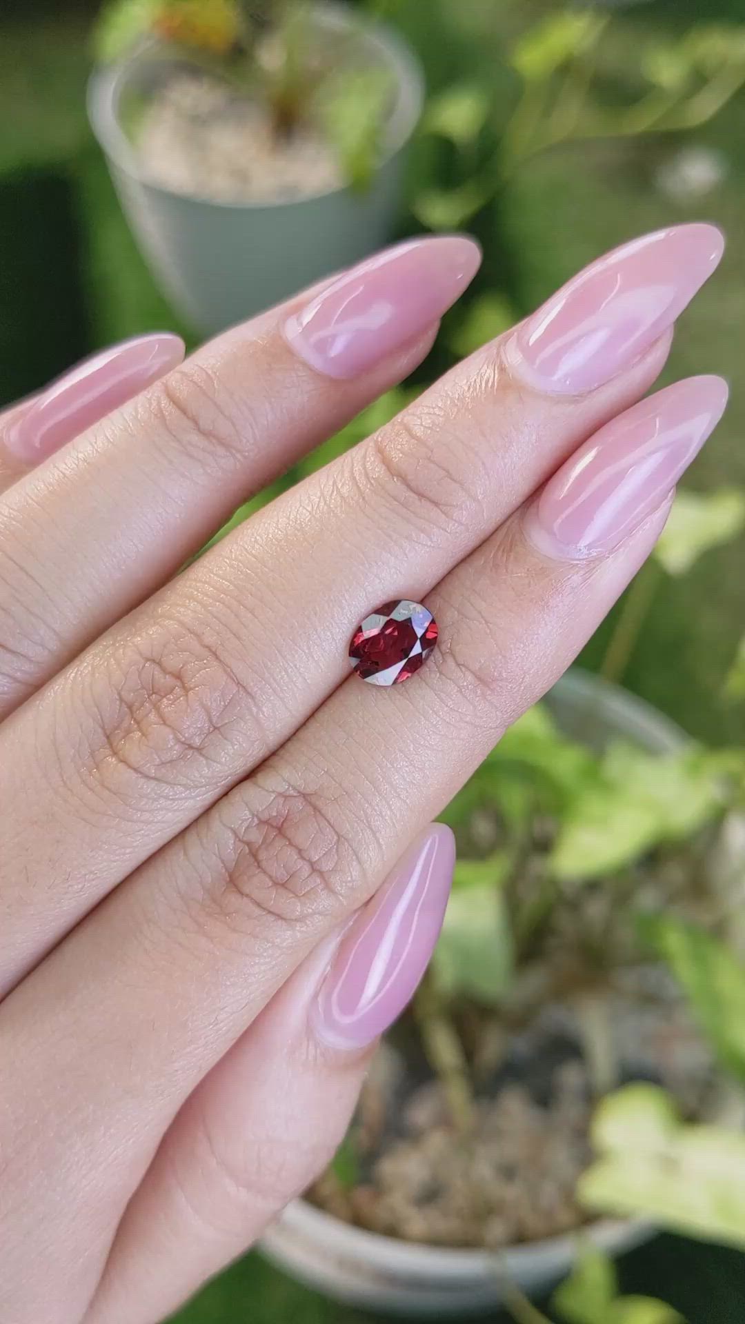 1.18 Ct. Almandine Garnet from Ceylon (Sri Lanka) Size Video