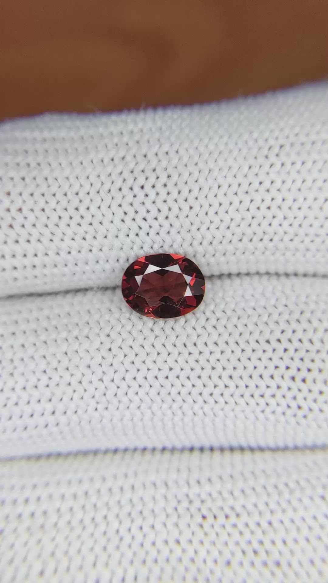1.18 Ct. Almandine Garnet from Ceylon (Sri Lanka) Size Video