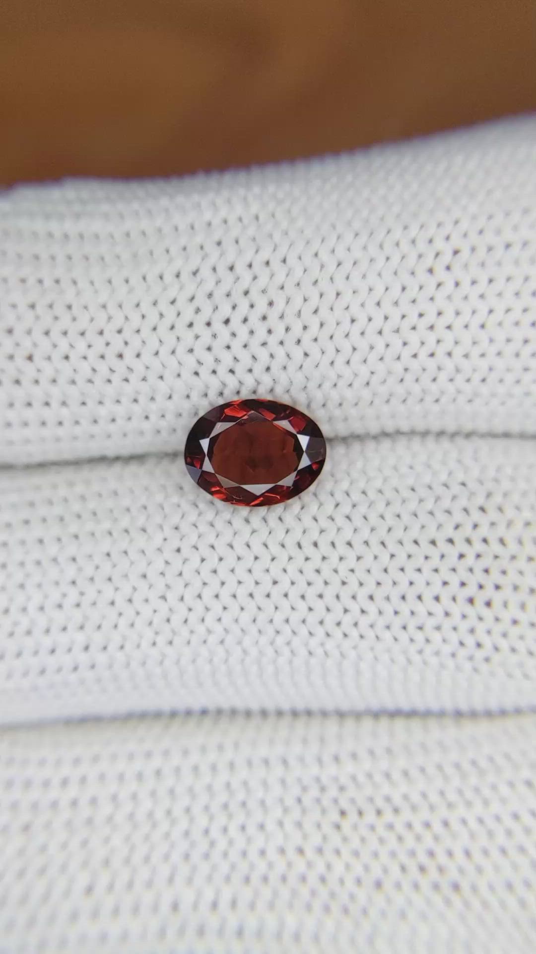 1.82 Ct. Almandine Garnet from Ceylon (Sri Lanka) Size Video