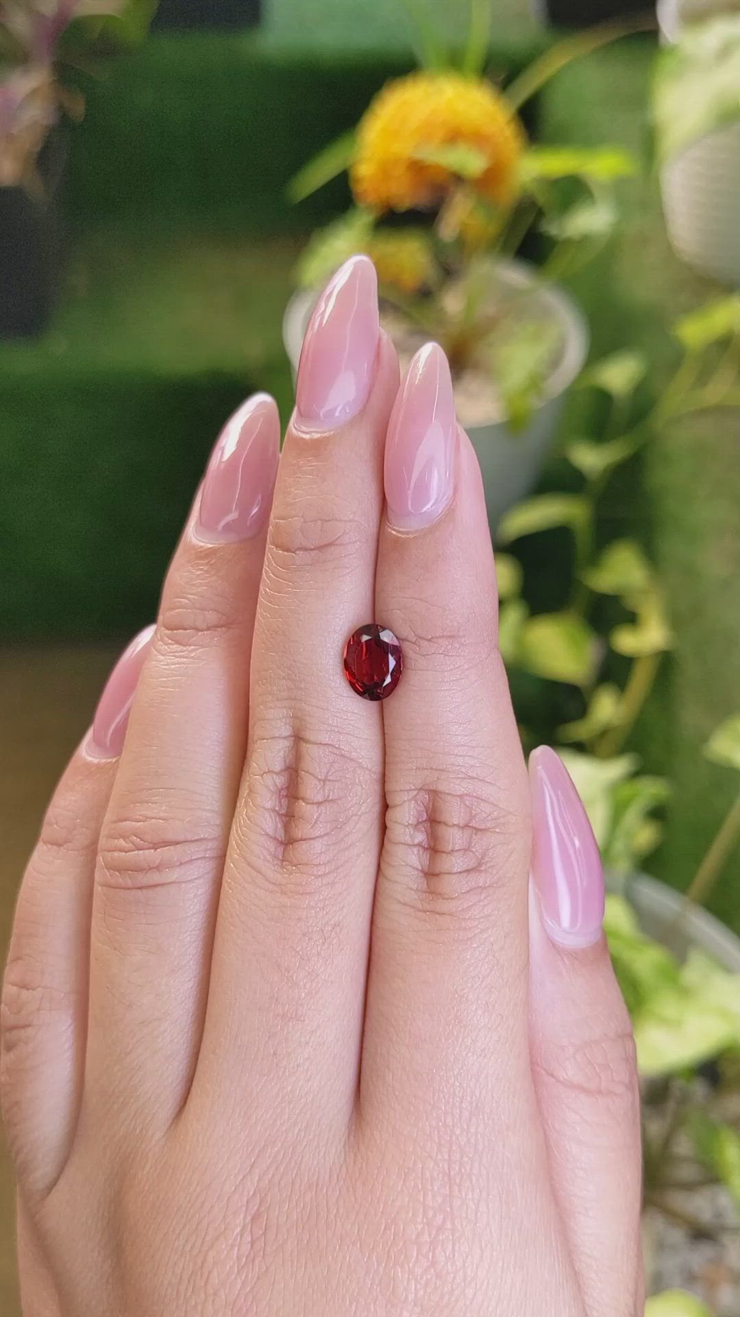1.82 Ct. Almandine Garnet from Ceylon (Sri Lanka) Size Video