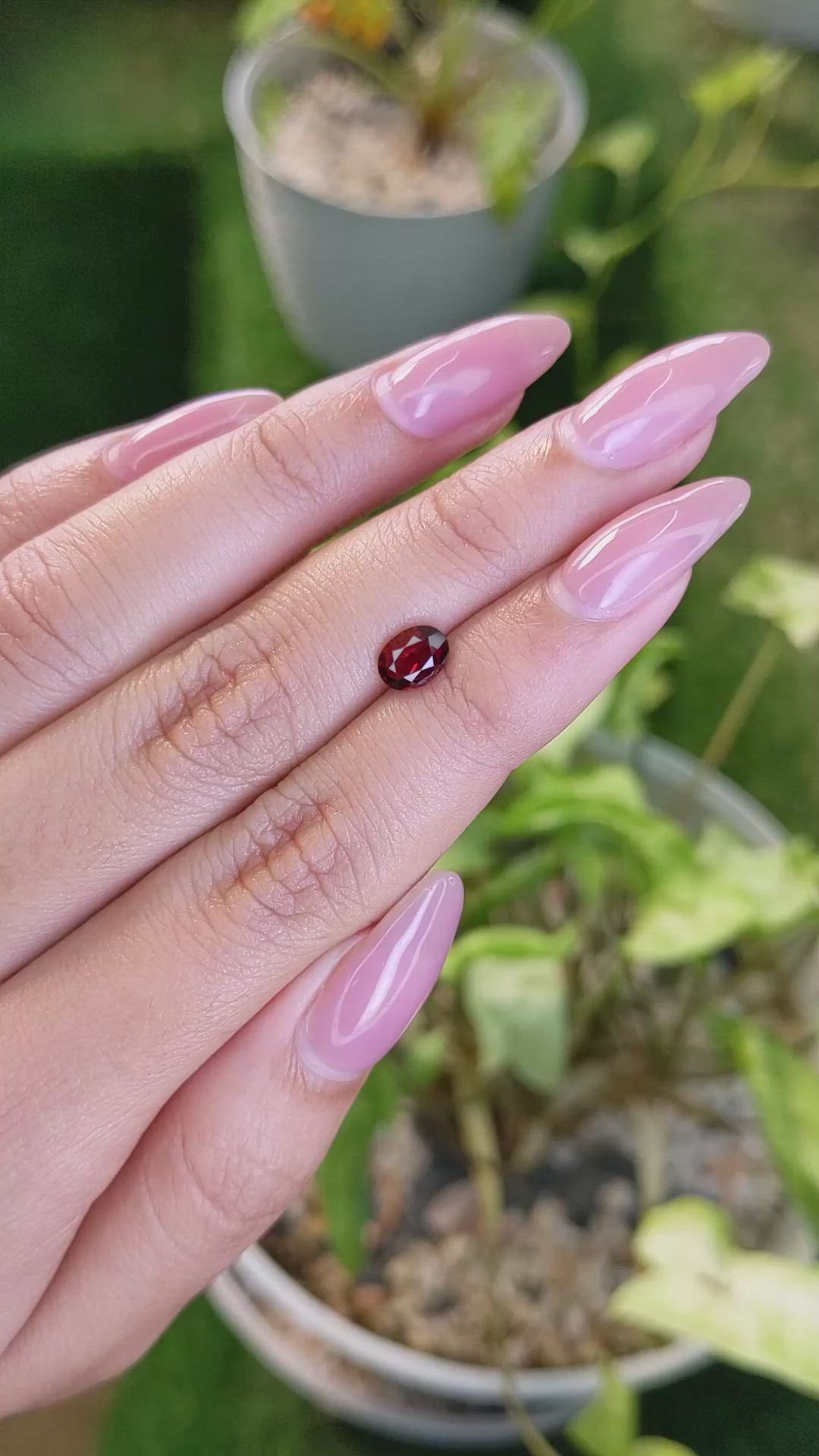 1.01 Ct. Almandine Garnet from Ceylon (Sri Lanka) Size Video