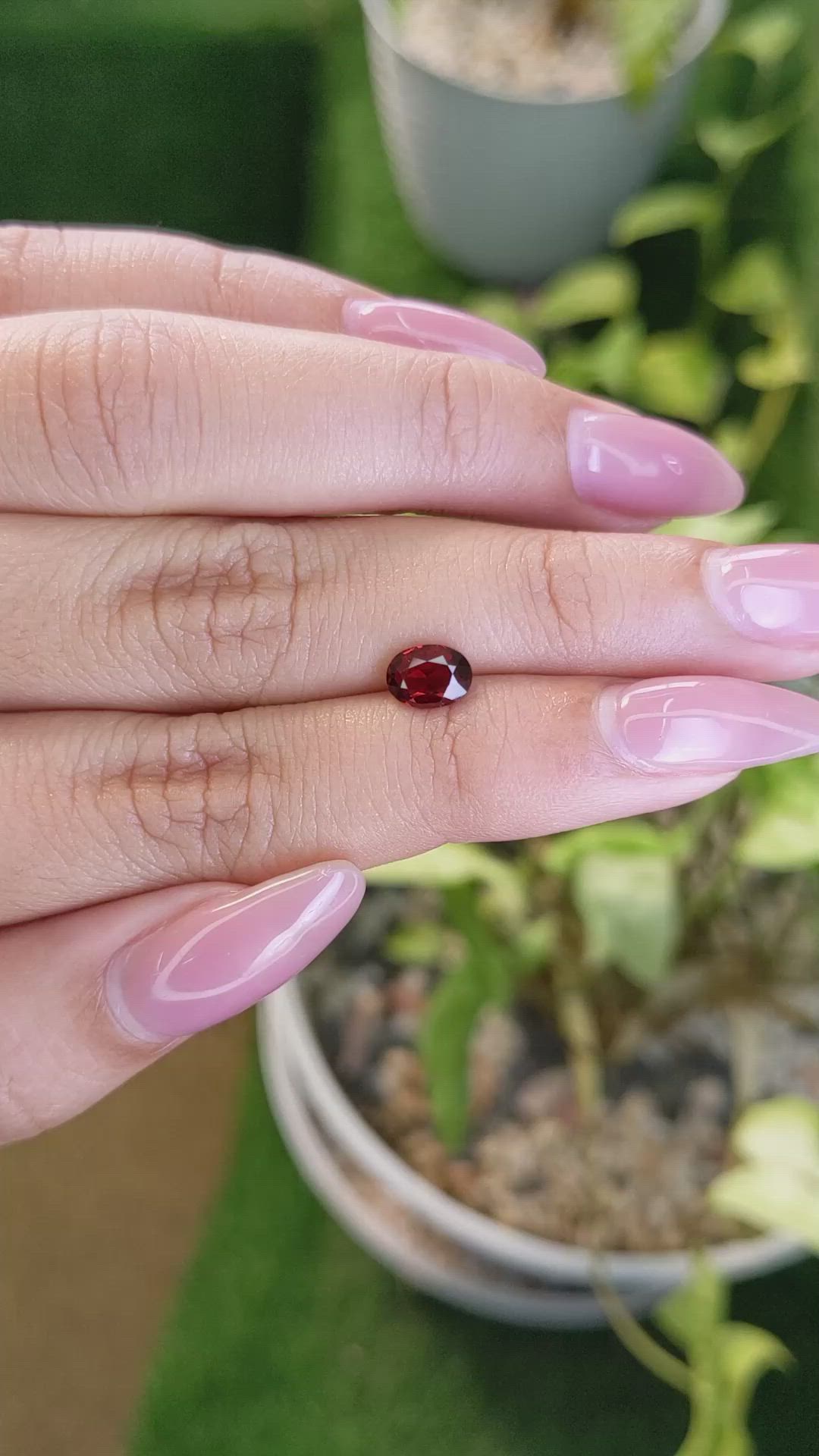 1.01 Ct. Almandine Garnet from Ceylon (Sri Lanka) Size Video