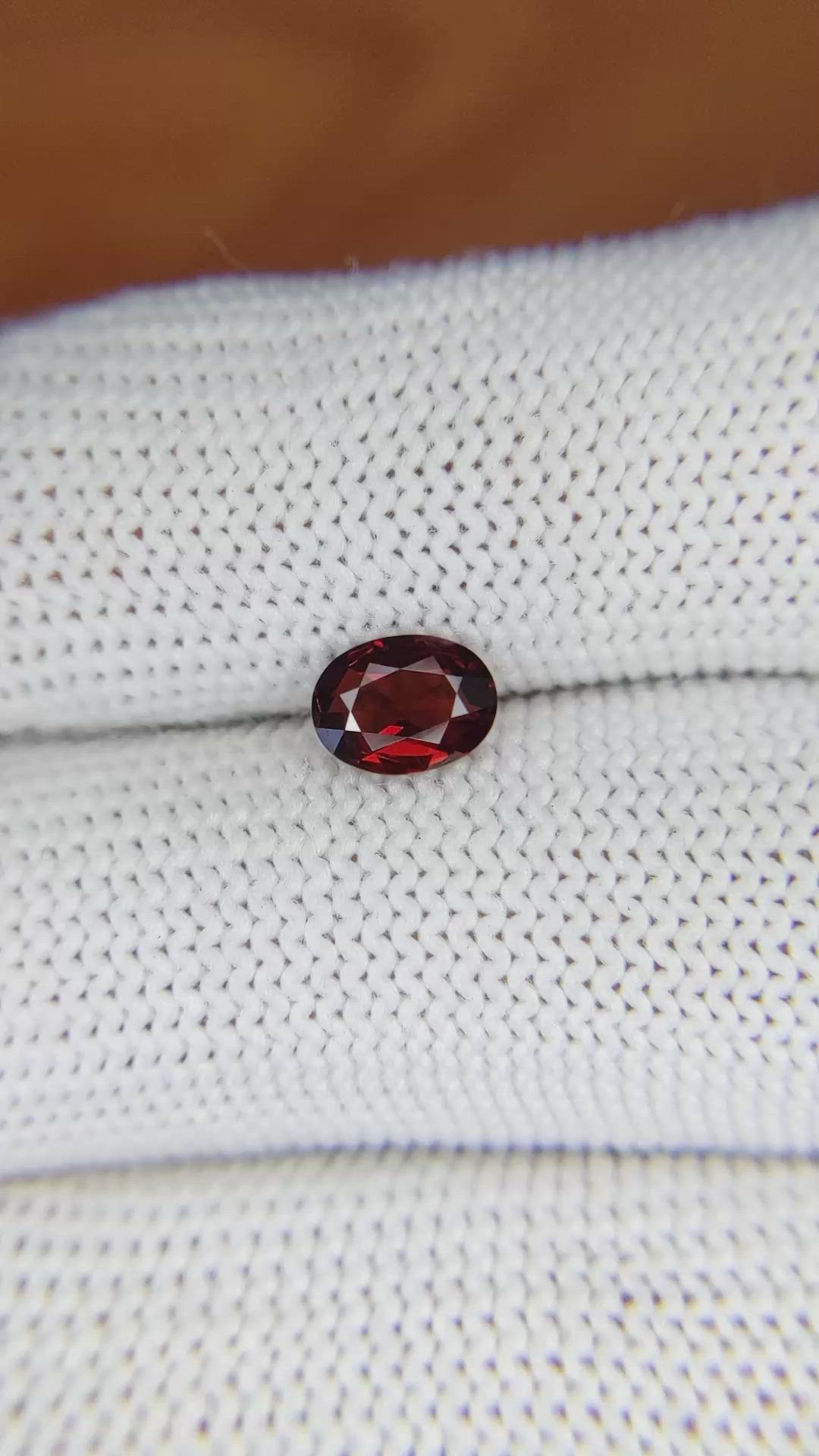 1.01 Ct. Almandine Garnet from Ceylon (Sri Lanka) Size Video