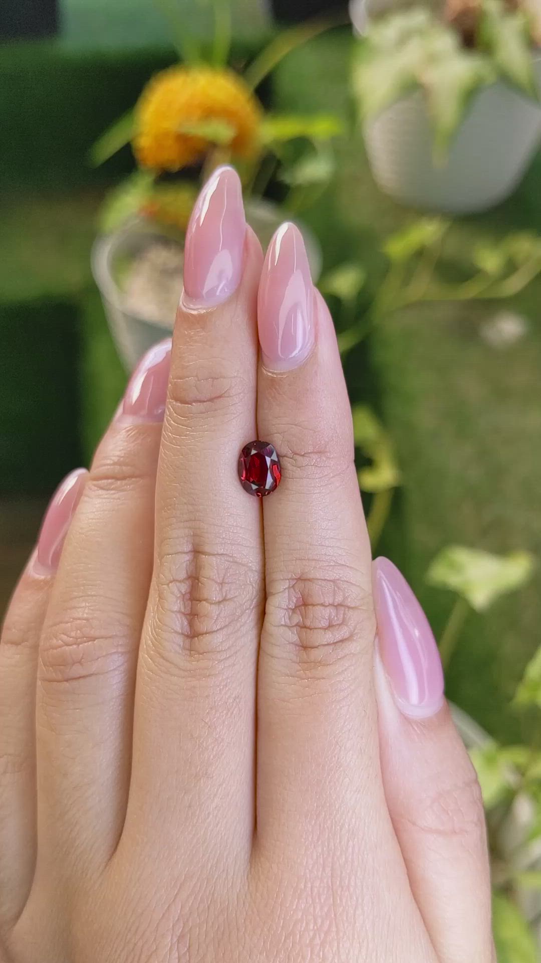 1.31 Ct. Almandine Garnet from Ceylon (Sri Lanka) Size Video