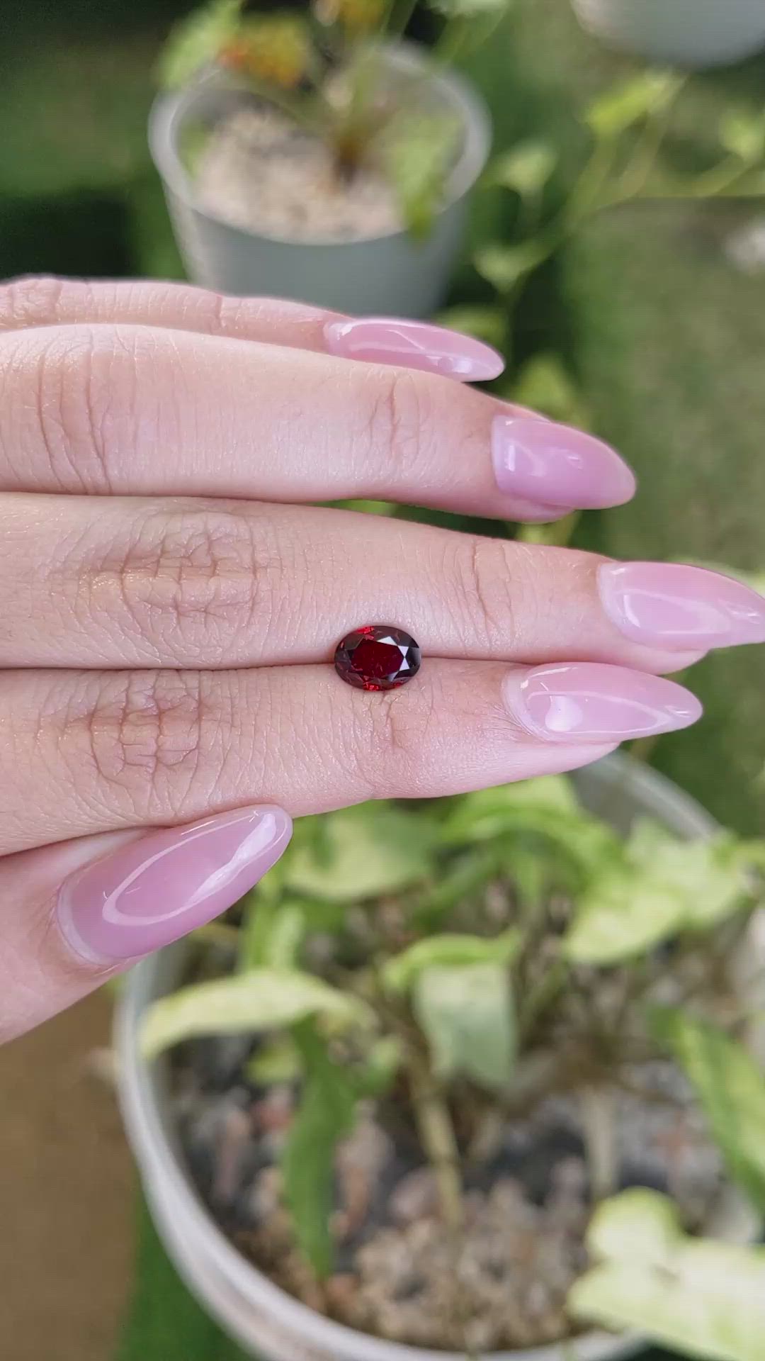 1.40 Ct. Almandine Garnet from Ceylon (Sri Lanka) Size Video