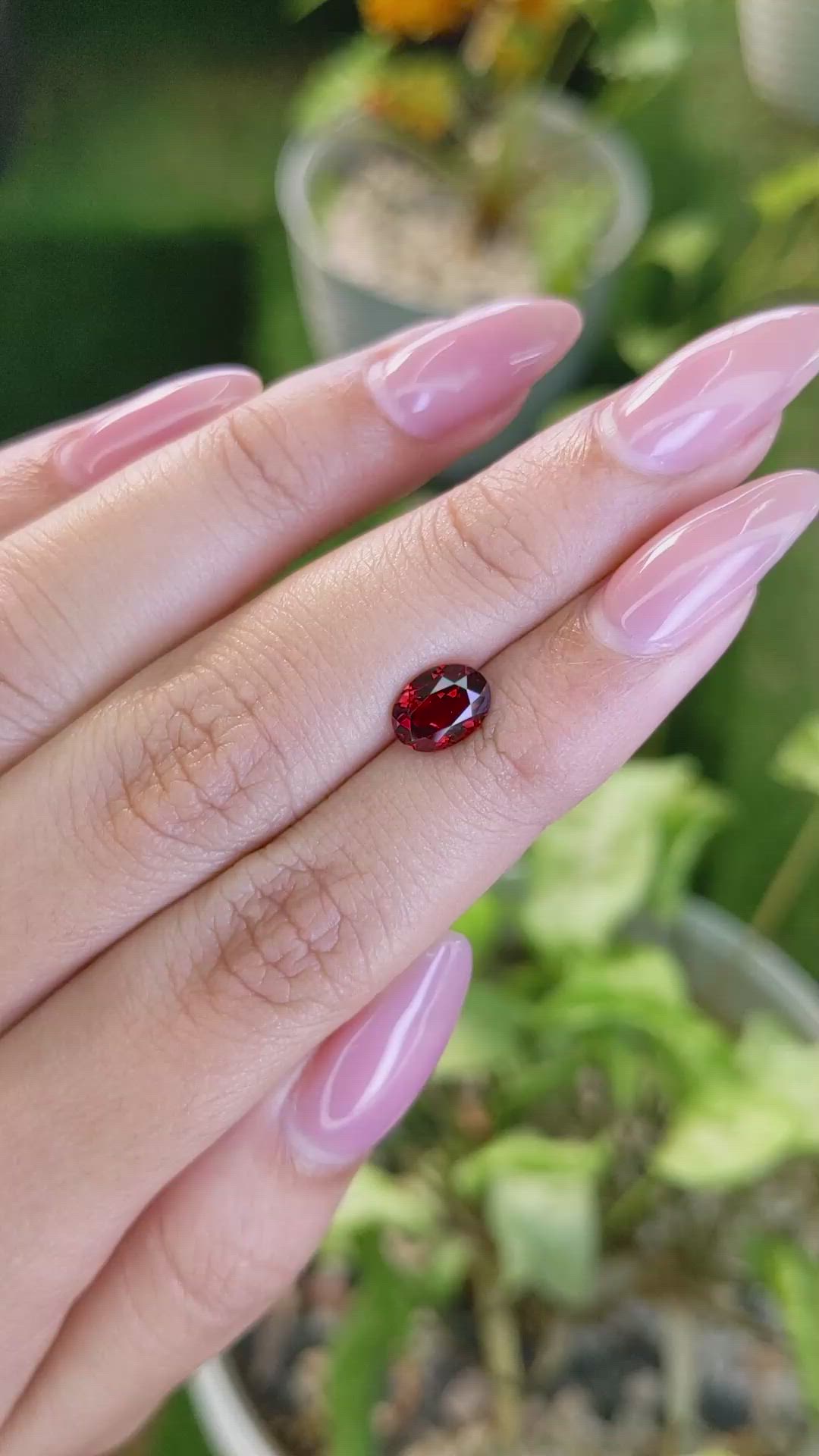 1.62 Ct. Almandine Garnet from Ceylon (Sri Lanka) Size Video