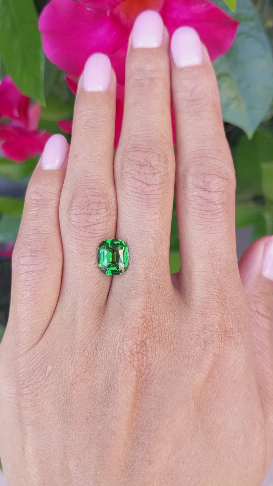 3.17 Ct. Tsavorite Garnet from Madagascar Size Video