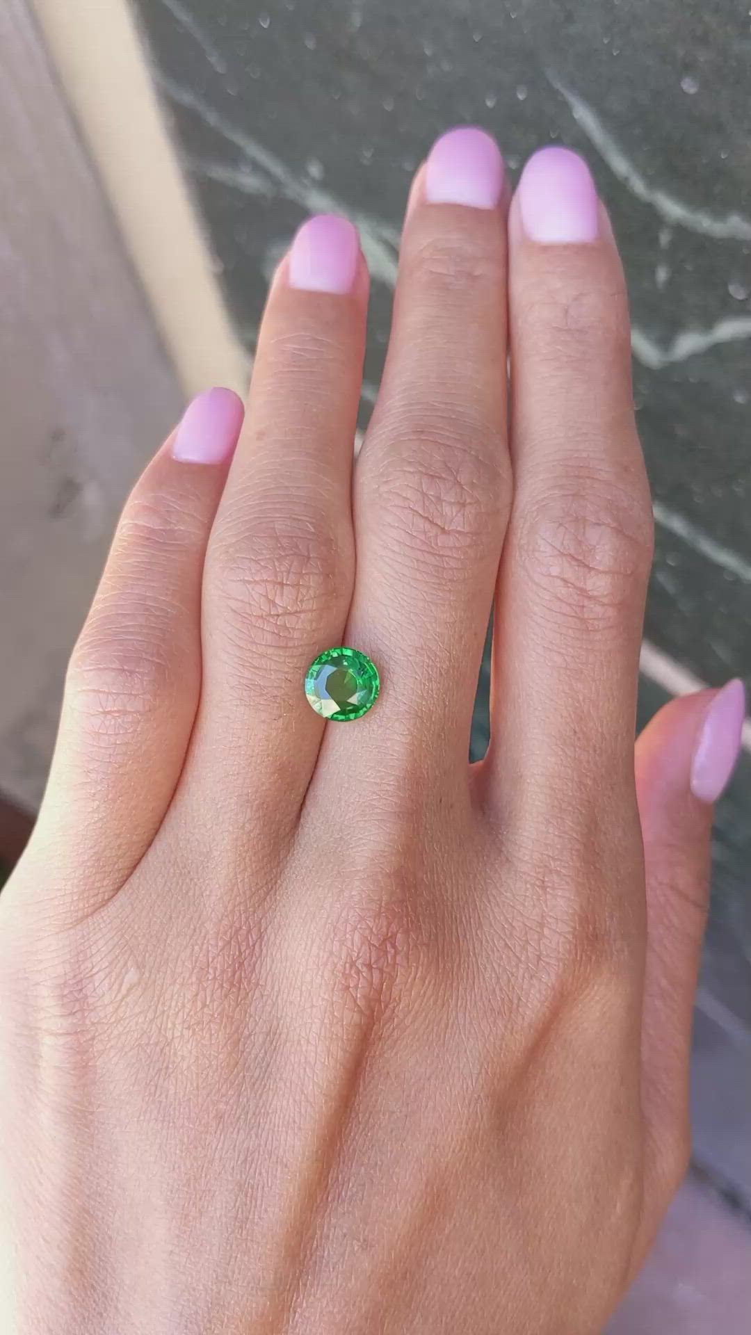 2.04 Ct. Tsavorite Garnet from Madagascar Size Video