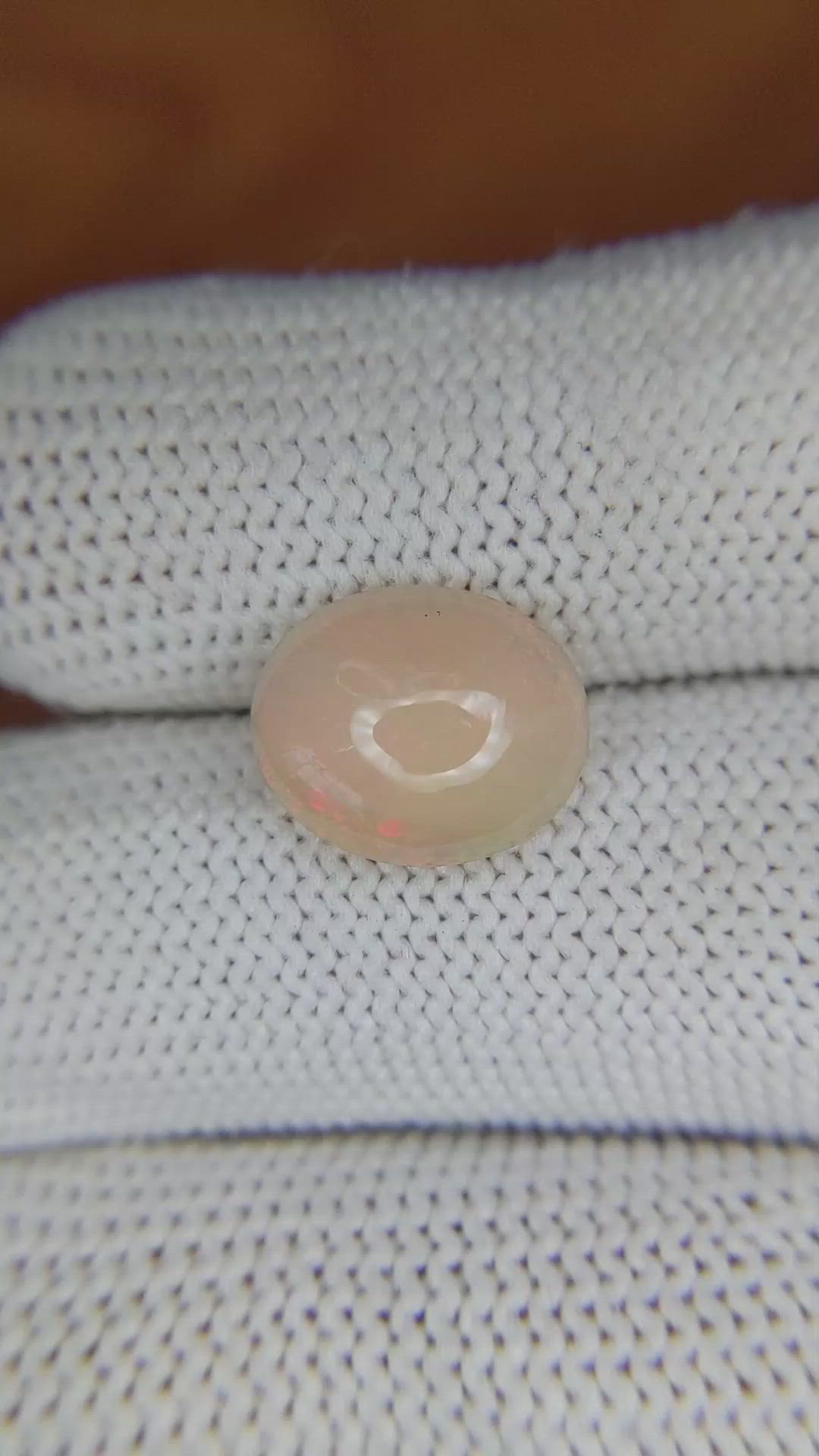 2.08 Ct. Cabochon White Opal from Australia Size Video