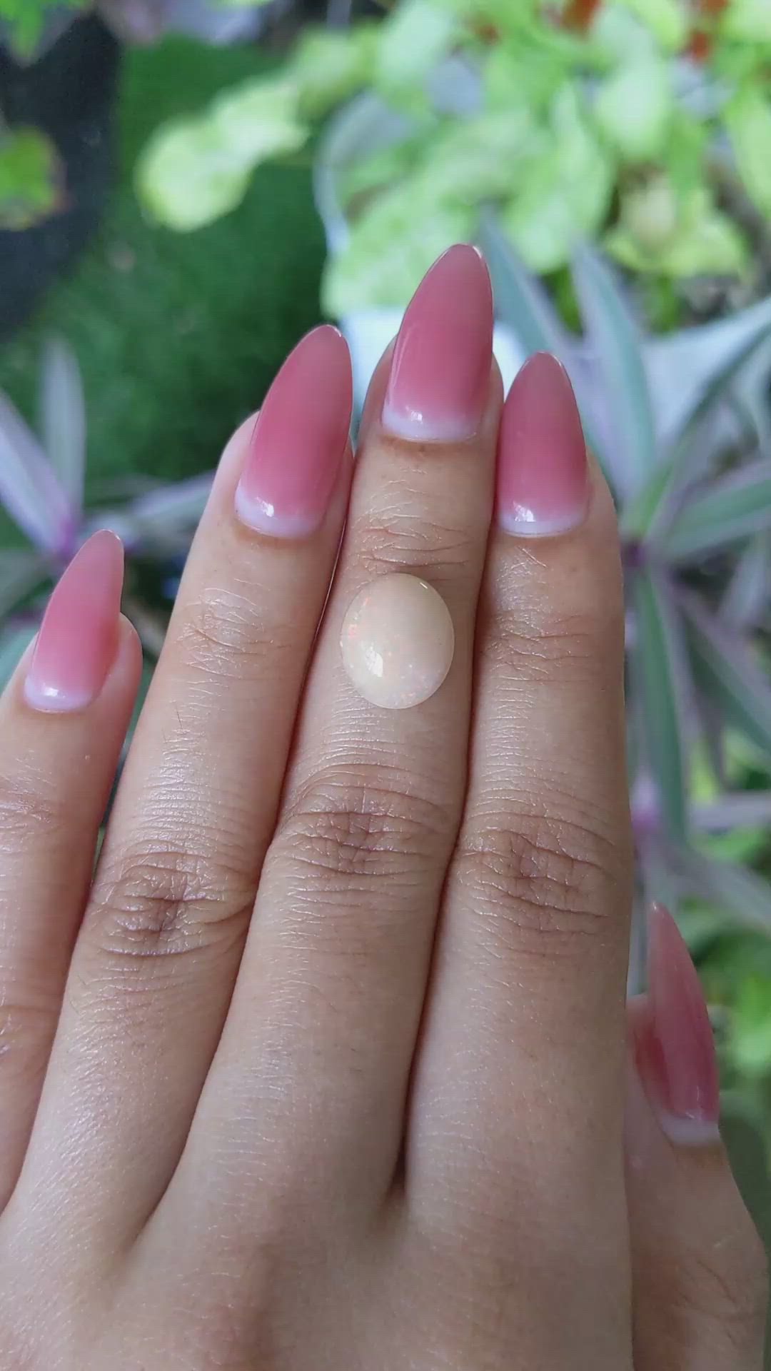 2.08 Ct. Cabochon White Opal from Australia Size Video
