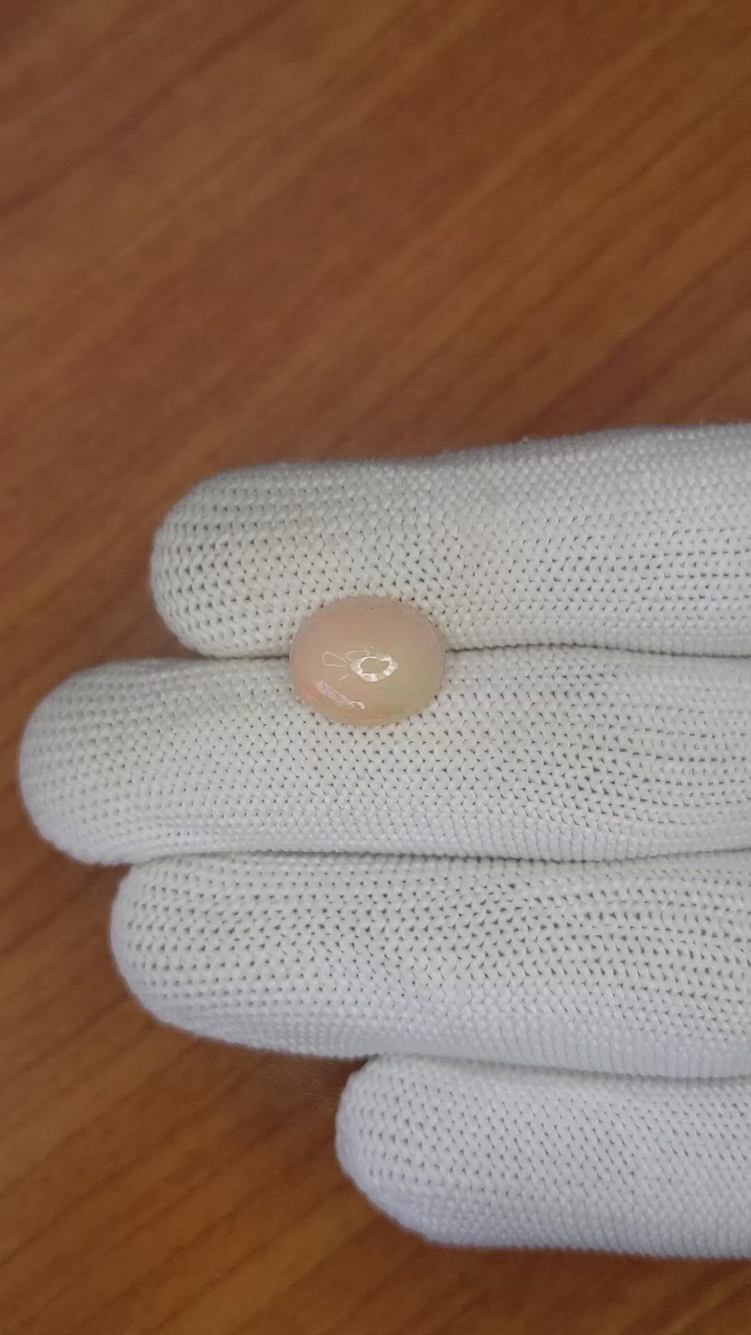 2.08 Ct. Cabochon White Opal from Australia Size Video