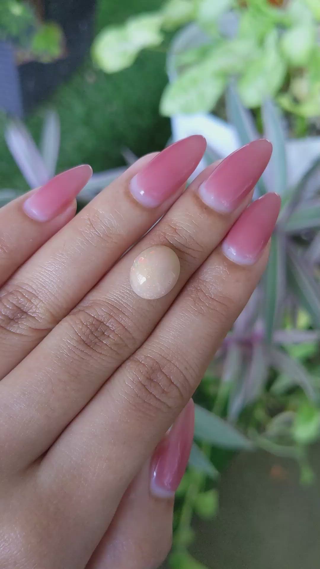 2.08 Ct. Cabochon White Opal from Australia Size Video