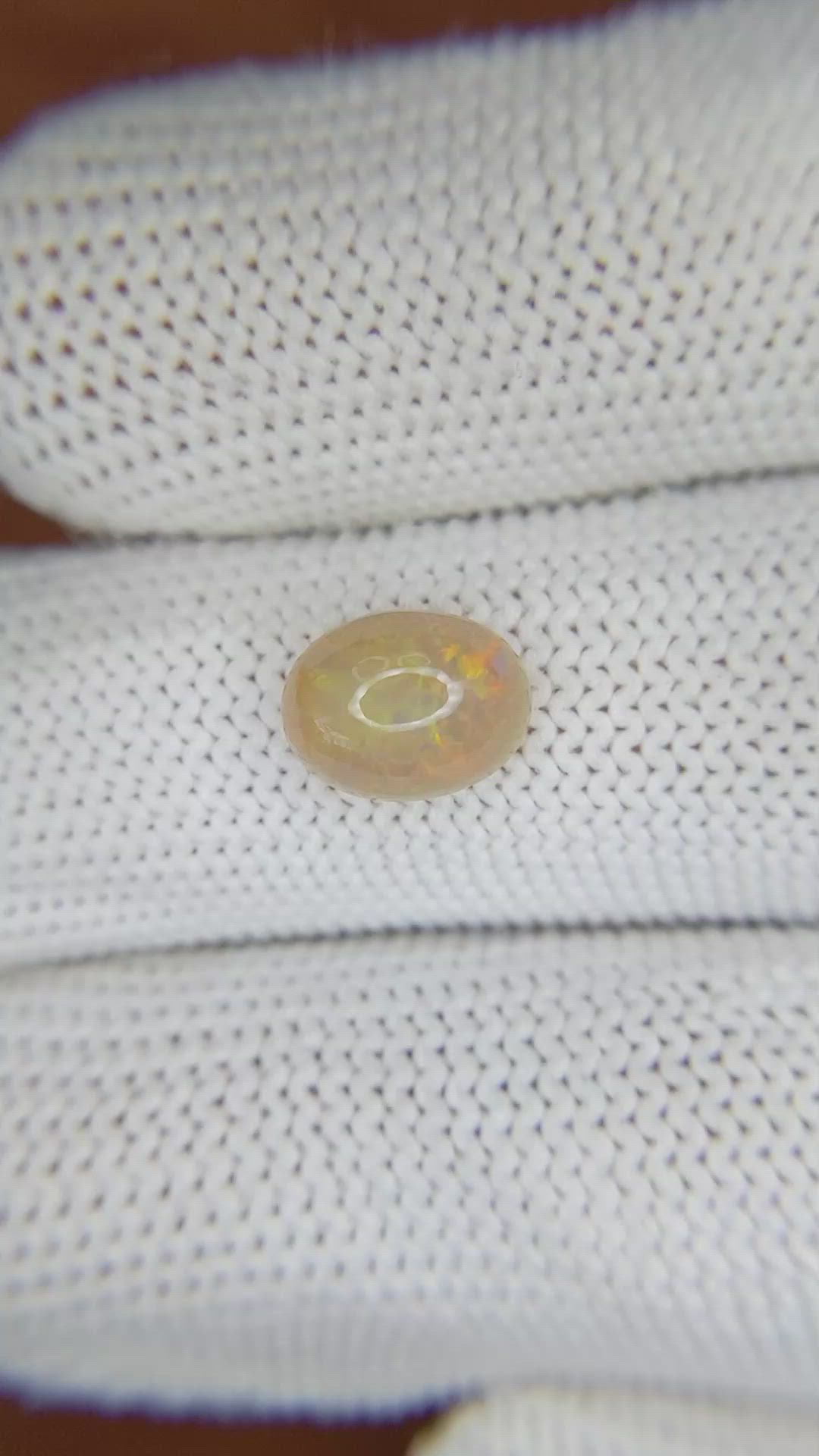 1.16 Ct. Cabochon White Opal from Australia Size Video