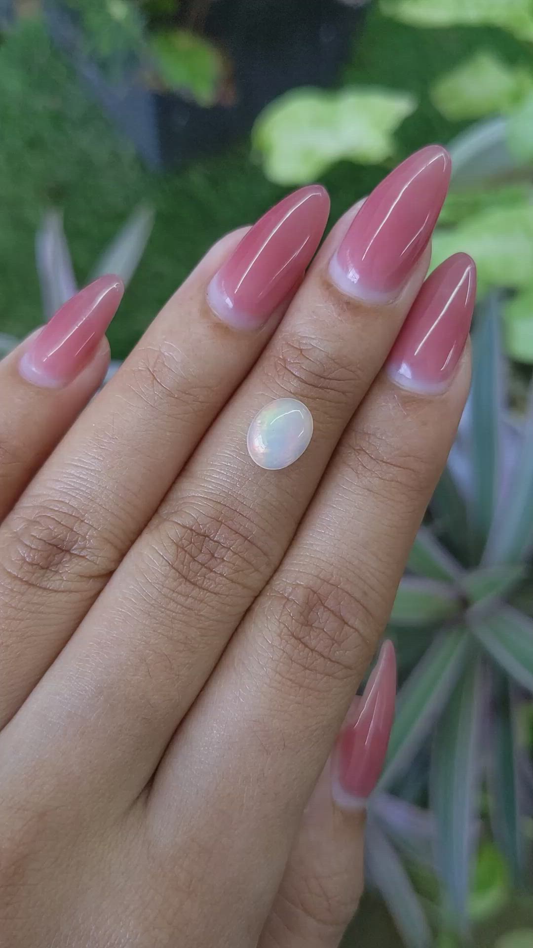 0.97 Ct. Cabochon White Opal from Australia Size Video