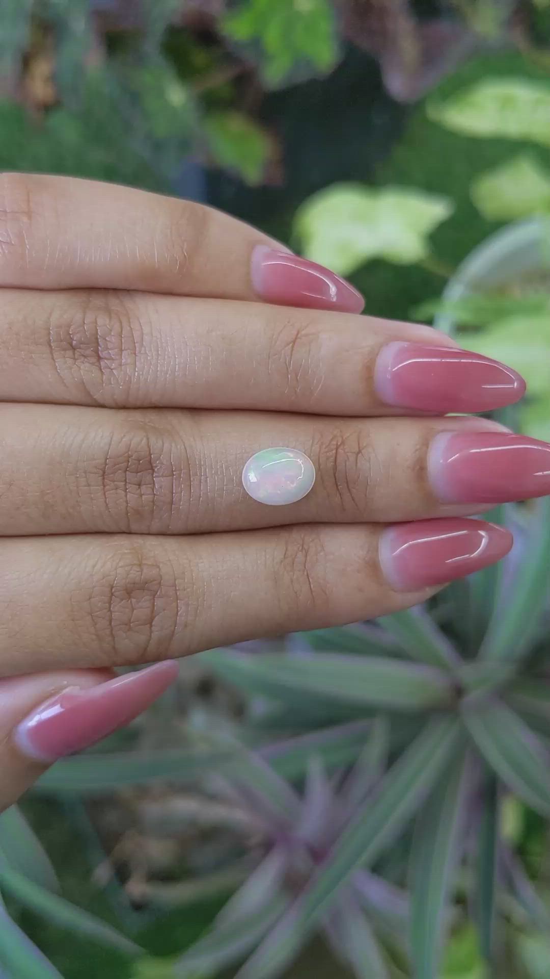 0.97 Ct. Cabochon White Opal from Australia Size Video