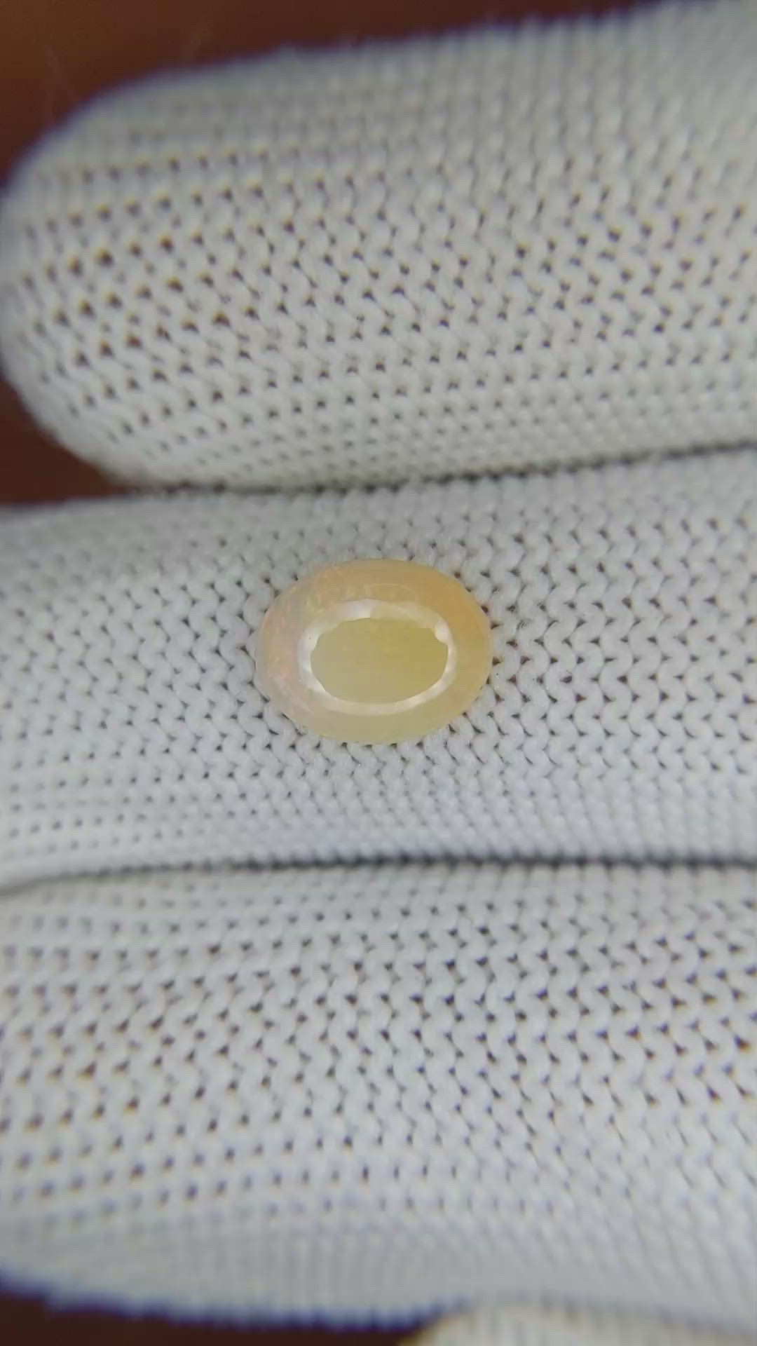 1.05 Ct. Cabochon White Opal from Australia Size Video