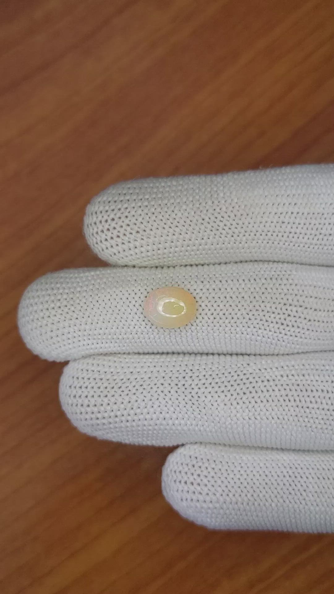 1.05 Ct. Cabochon White Opal from Australia Size Video