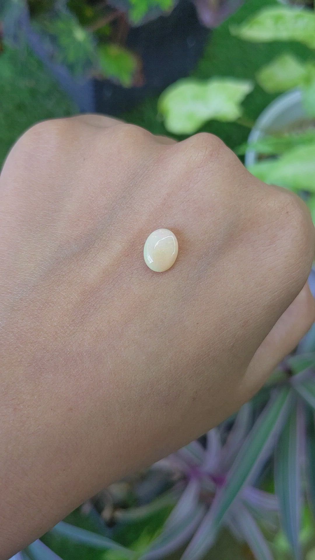 1.05 Ct. Cabochon White Opal from Australia Size Video