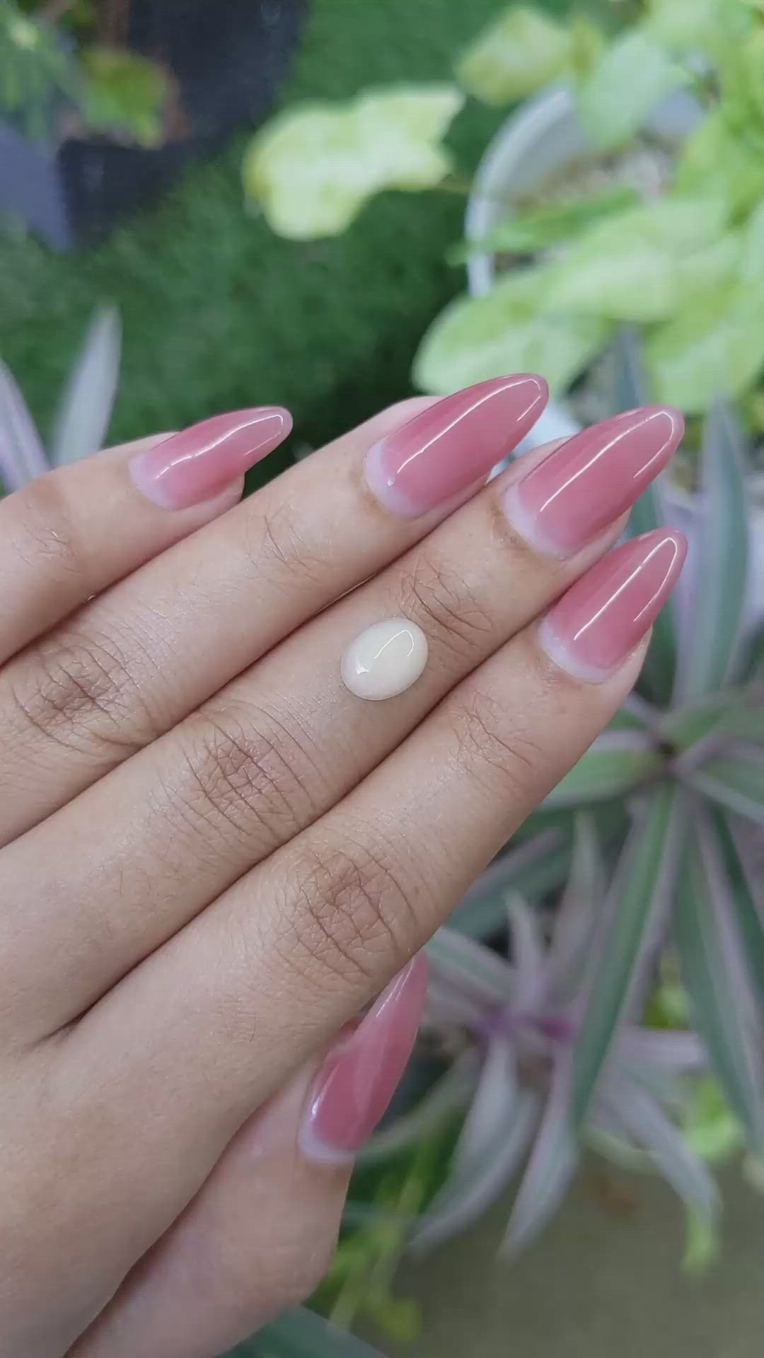 1.27 Ct. Cabochon White Opal from Australia Size Video