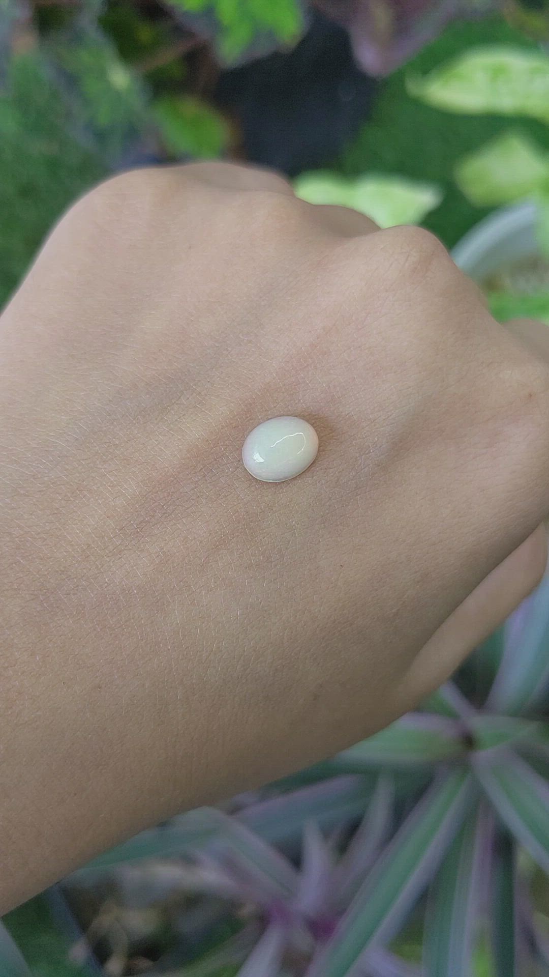 1.27 Ct. Cabochon White Opal from Australia Size Video
