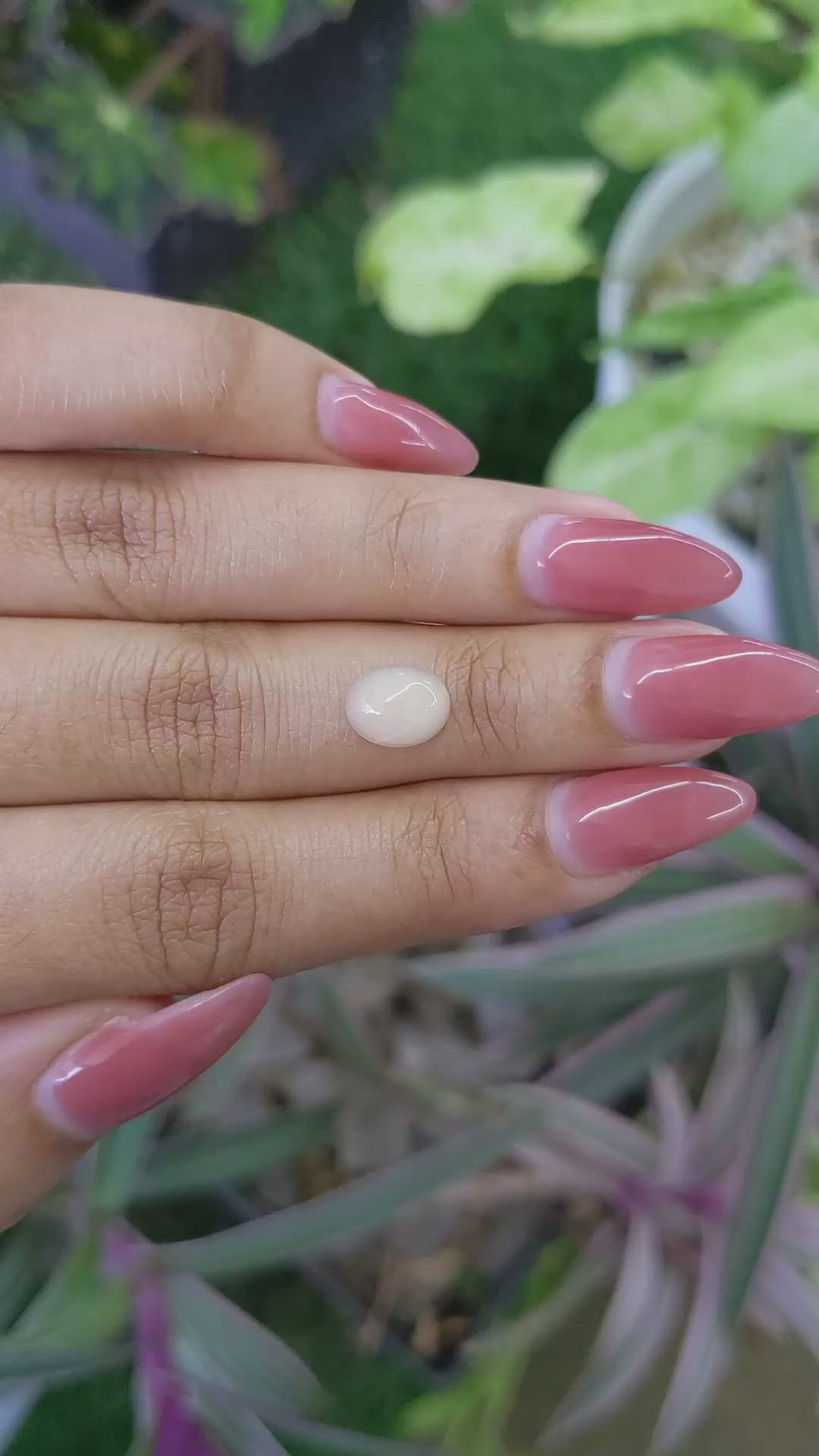 1.27 Ct. Cabochon White Opal from Australia Size Video