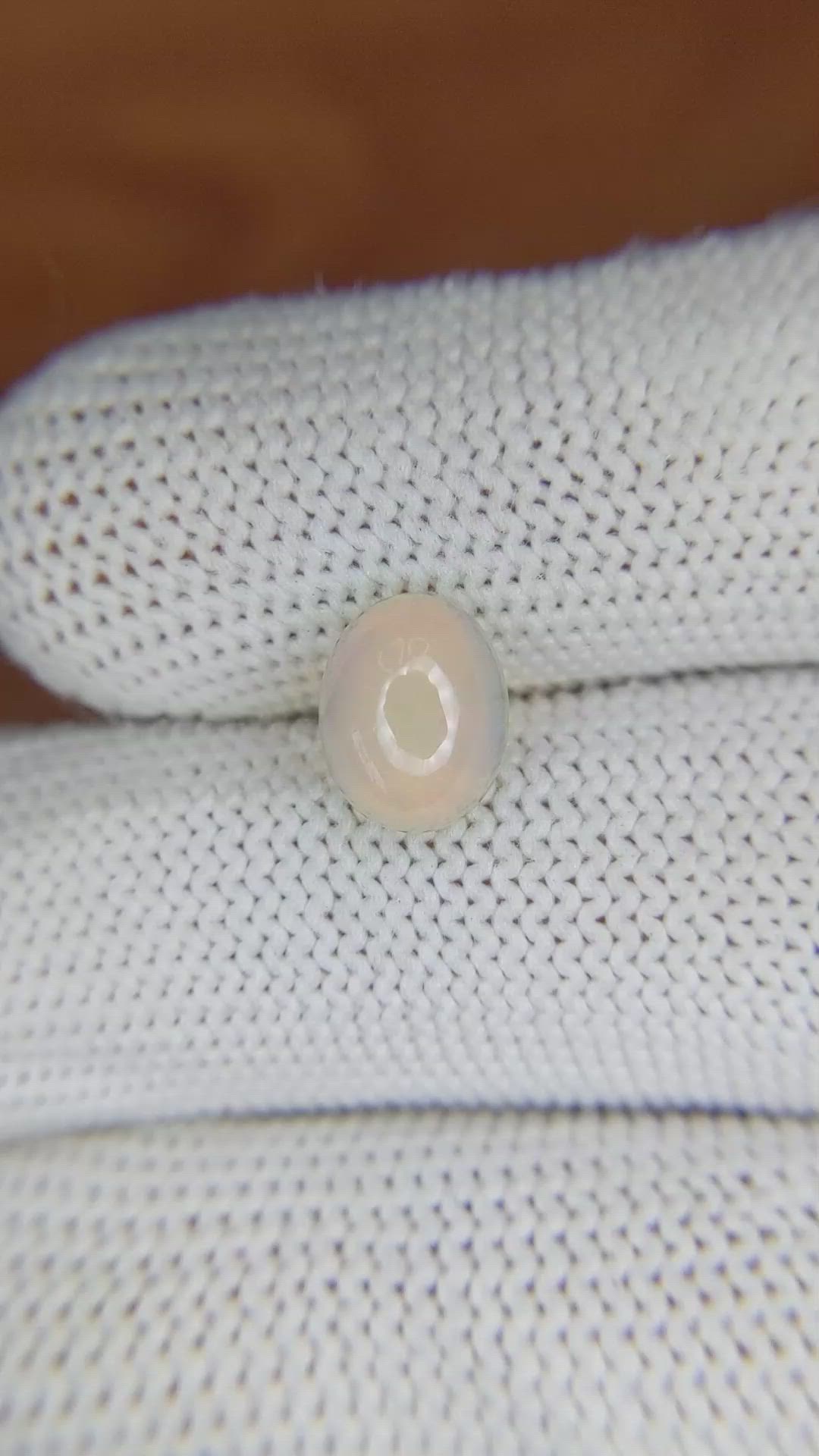 1.27 Ct. Cabochon White Opal from Australia Size Video