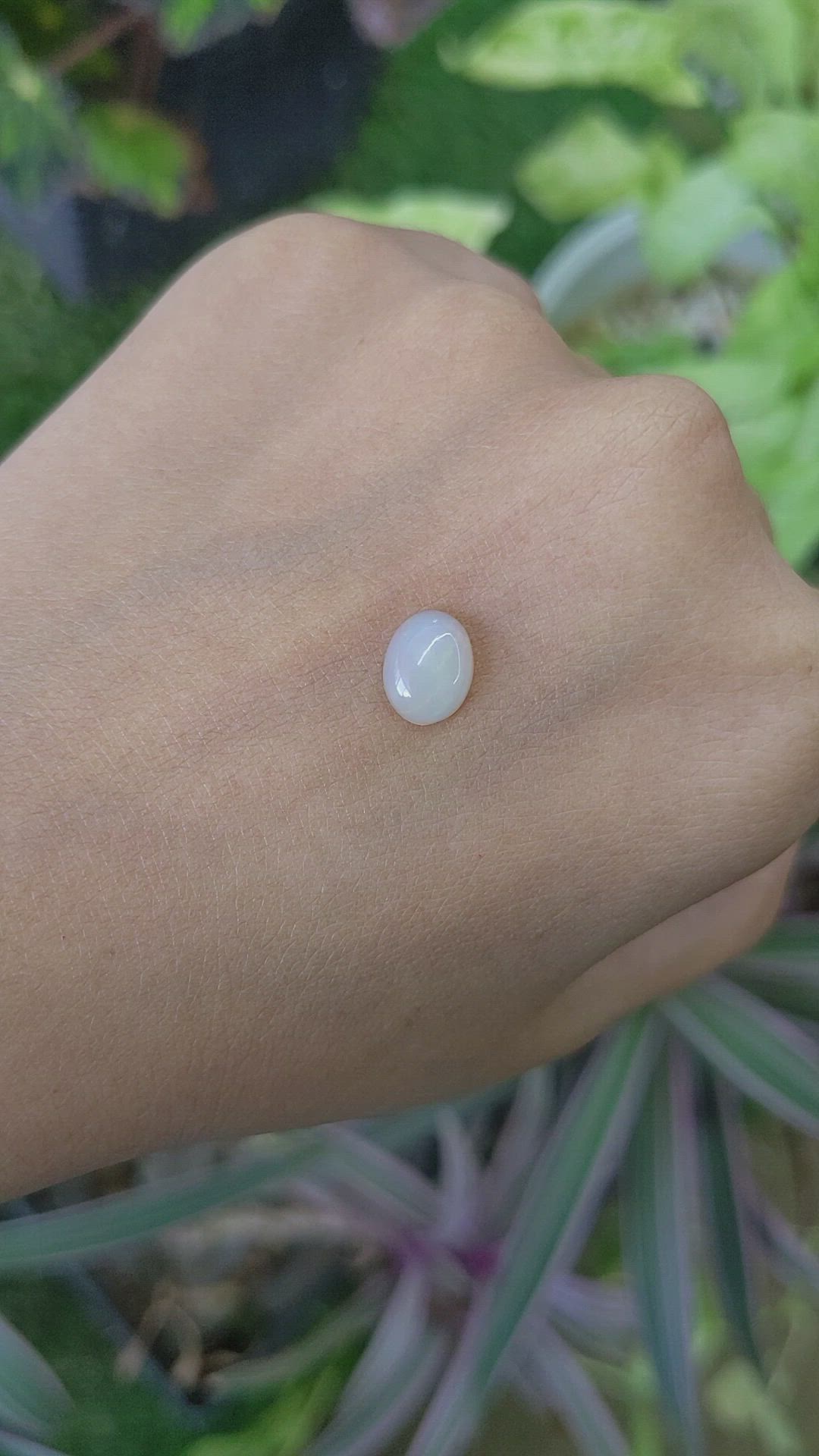 1.09 Ct. Cabochon White Opal from Australia Size Video