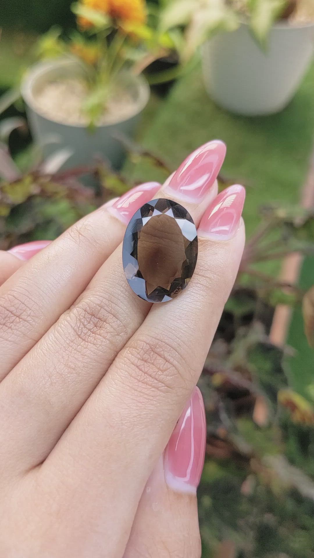 15.40 Ct. Smokey Quartz from Ceylon (Sri Lanka) Size Video
